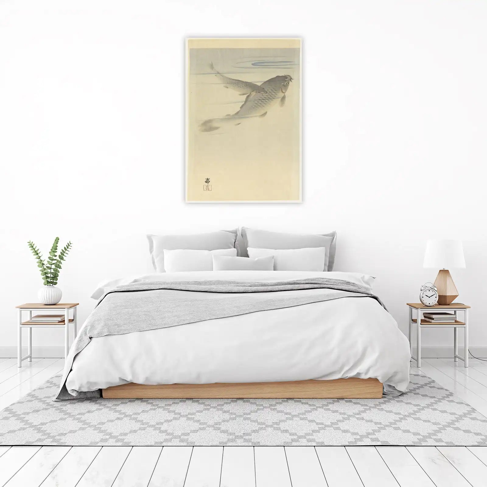 Serene Koi Fish Swim Wall Art - Japanese Art