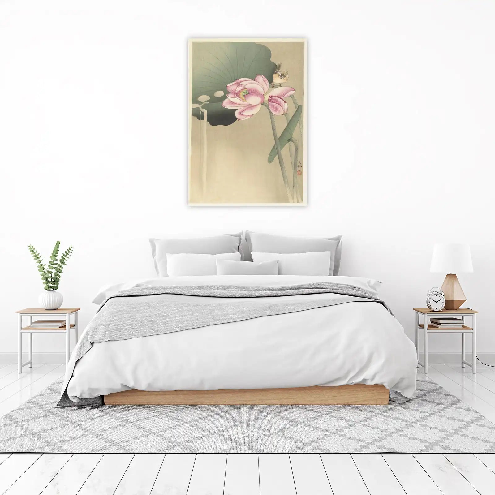 Zen Pink Lotus & Bird Wall Art