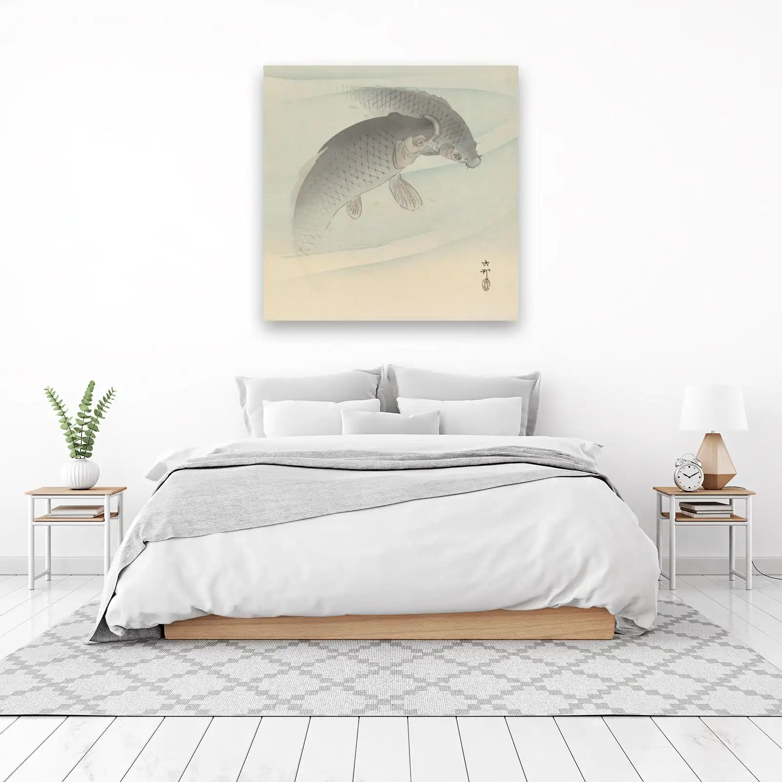 Elegant Koi Fish Zen Watercolor Wall Art