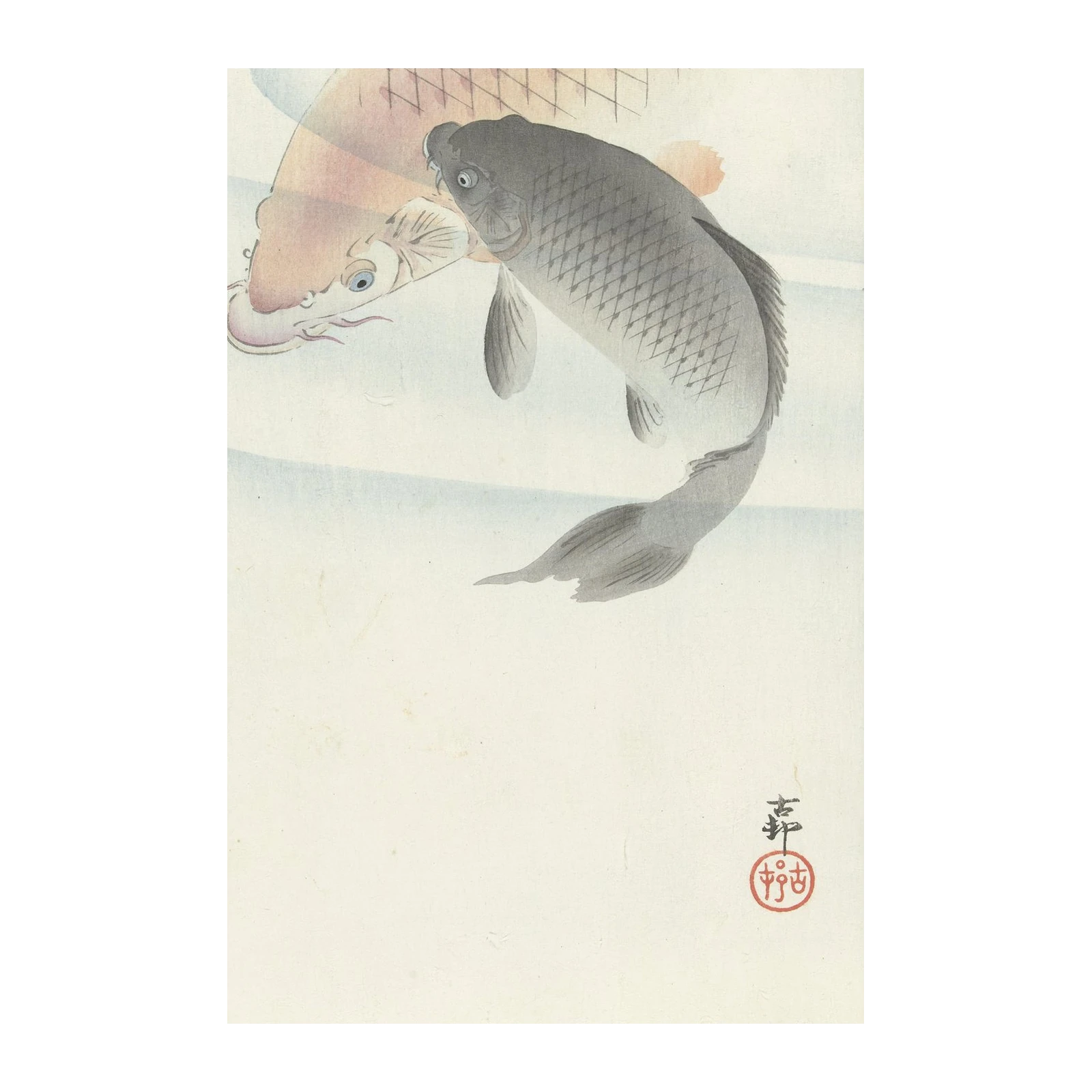 Serene Koi Fish Japanese Art Wall Art