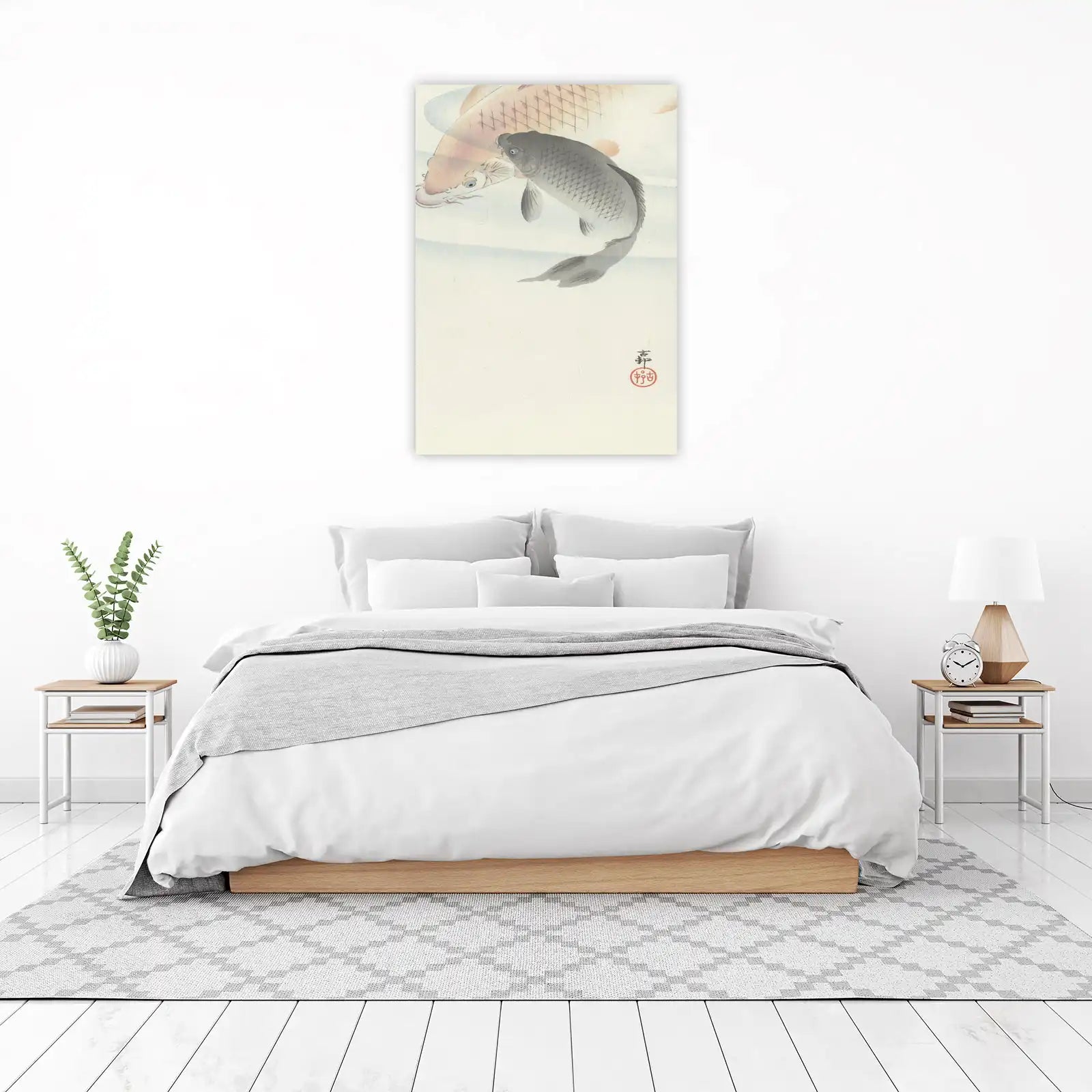 Serene Koi Fish Japanese Art Wall Art