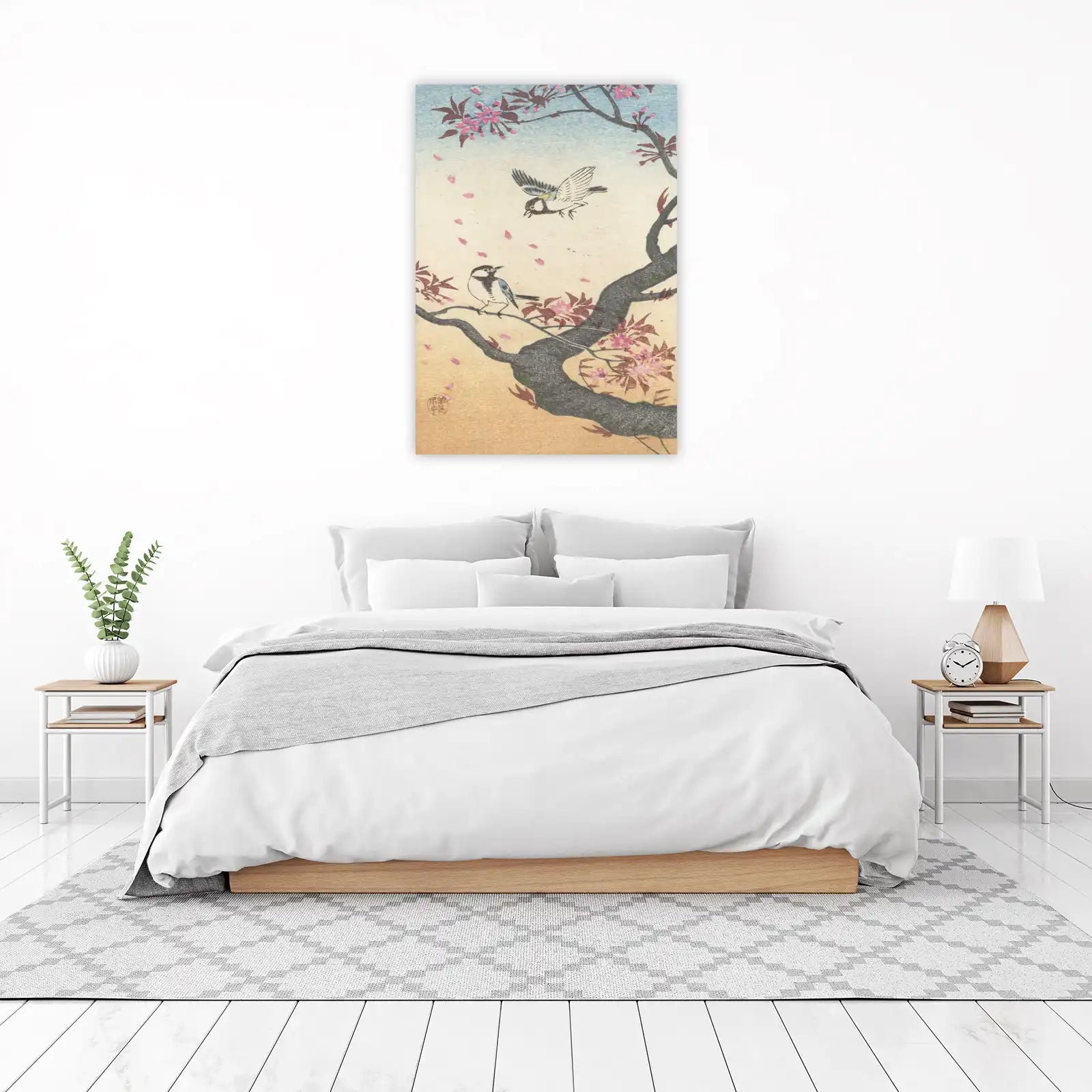 Serene Birds Cherry Blossom Wall Art