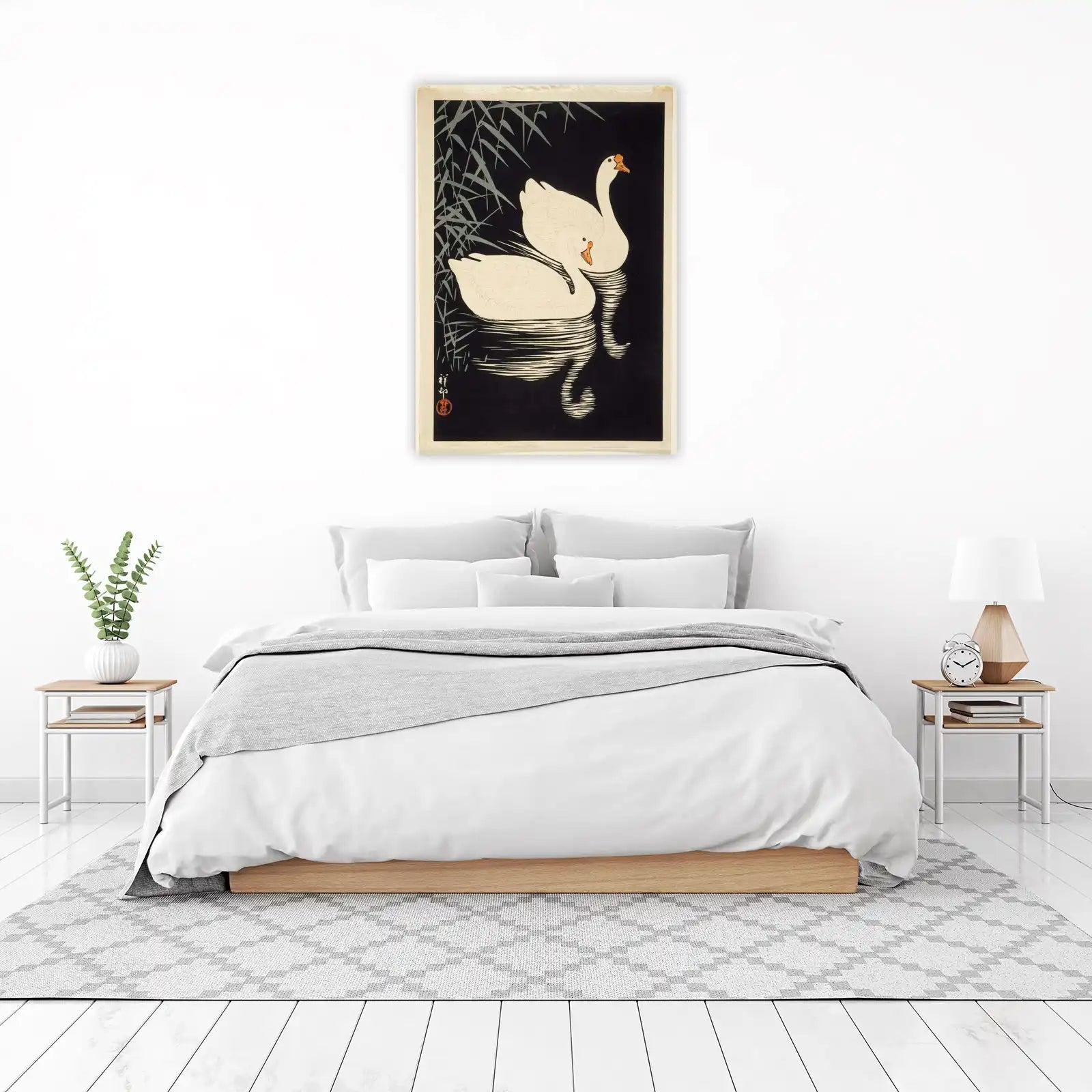Elegant Swans Serene Waters Wall Art