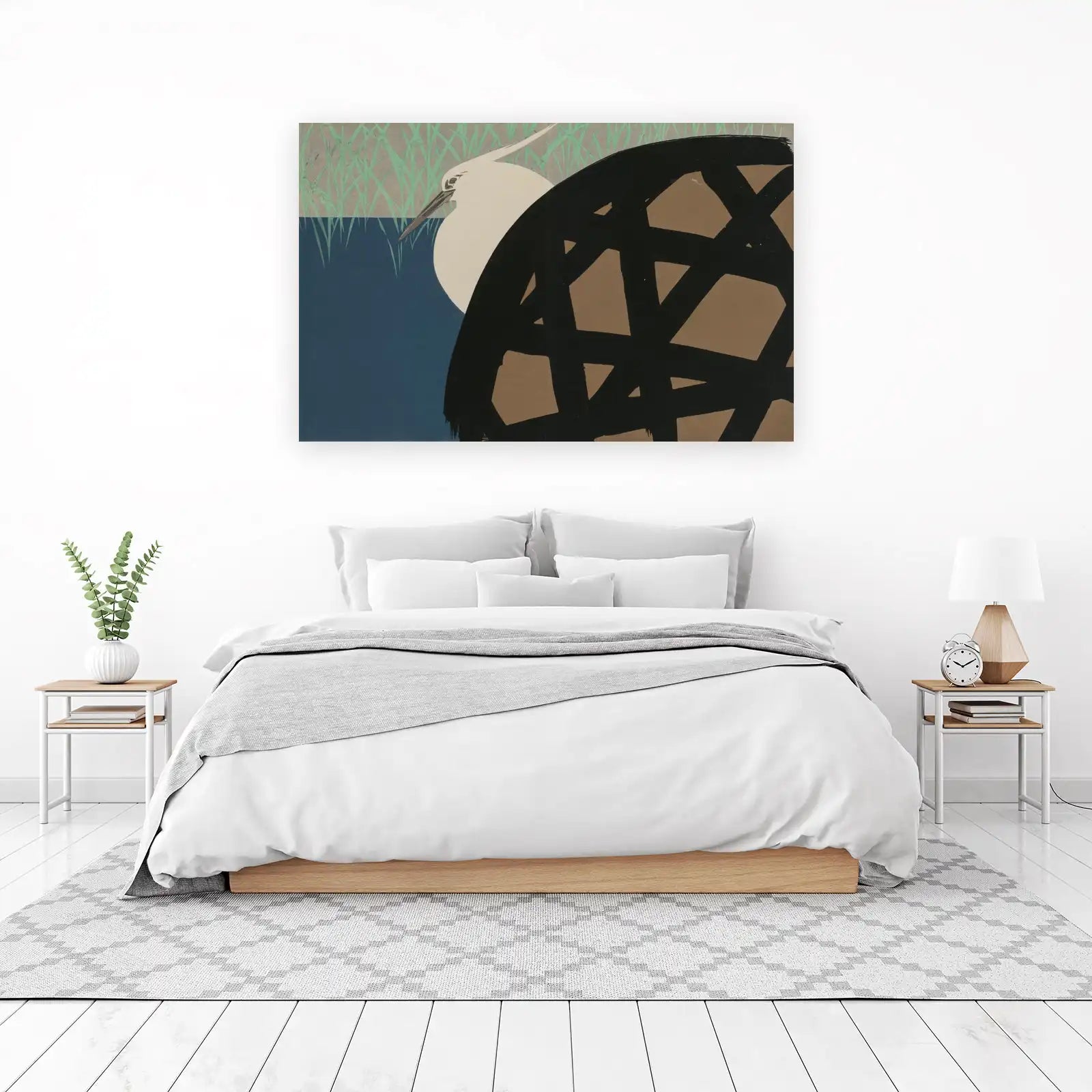 Elegant Heron Abstract Wall Art for Modern Homes
