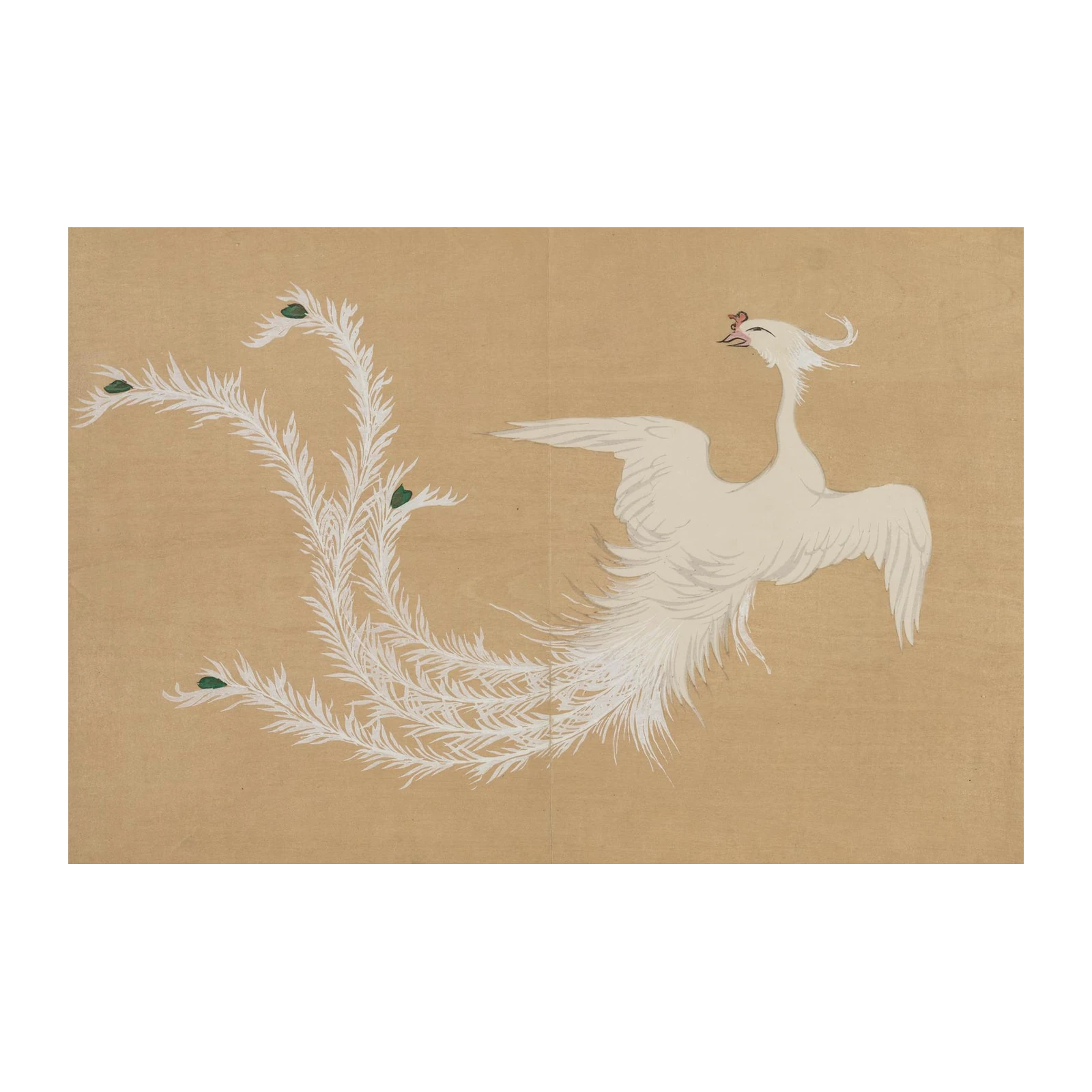 Elegant White Phoenix Bird Wall Art