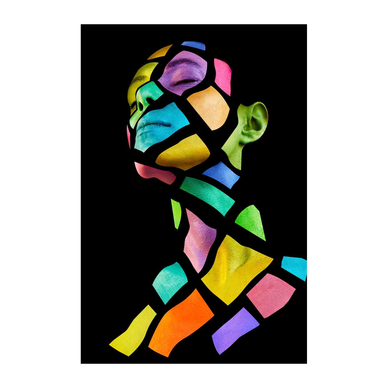 Vibrant Abstract Face Art Wall Art