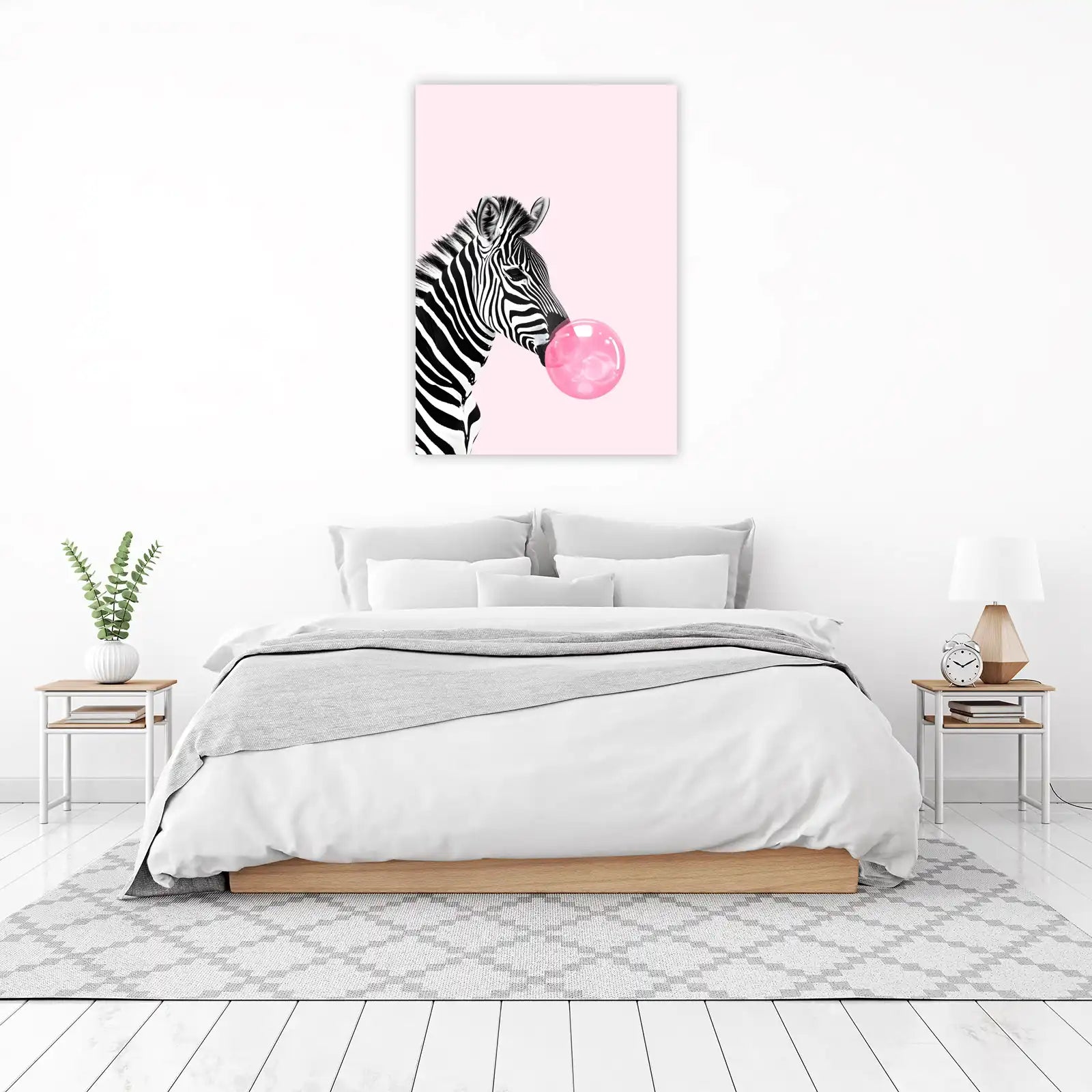 Playful Zebra Bubblegum Pop Art Wall Art