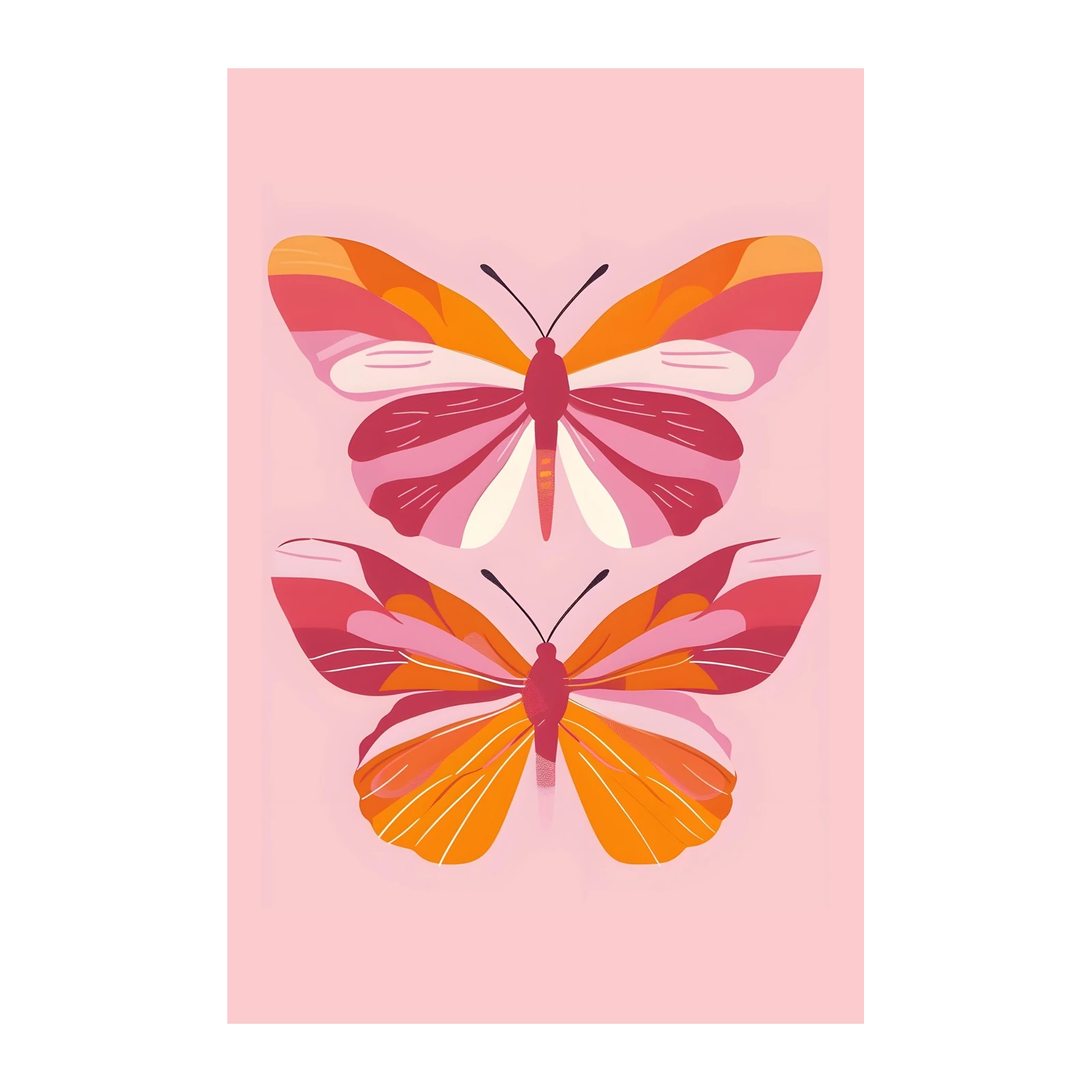 Vibrant Butterfly Duo Wall Art Art