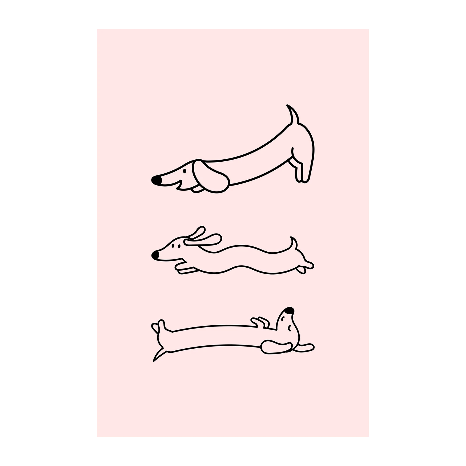 Playful Dachshund Trio Art Wall Art
