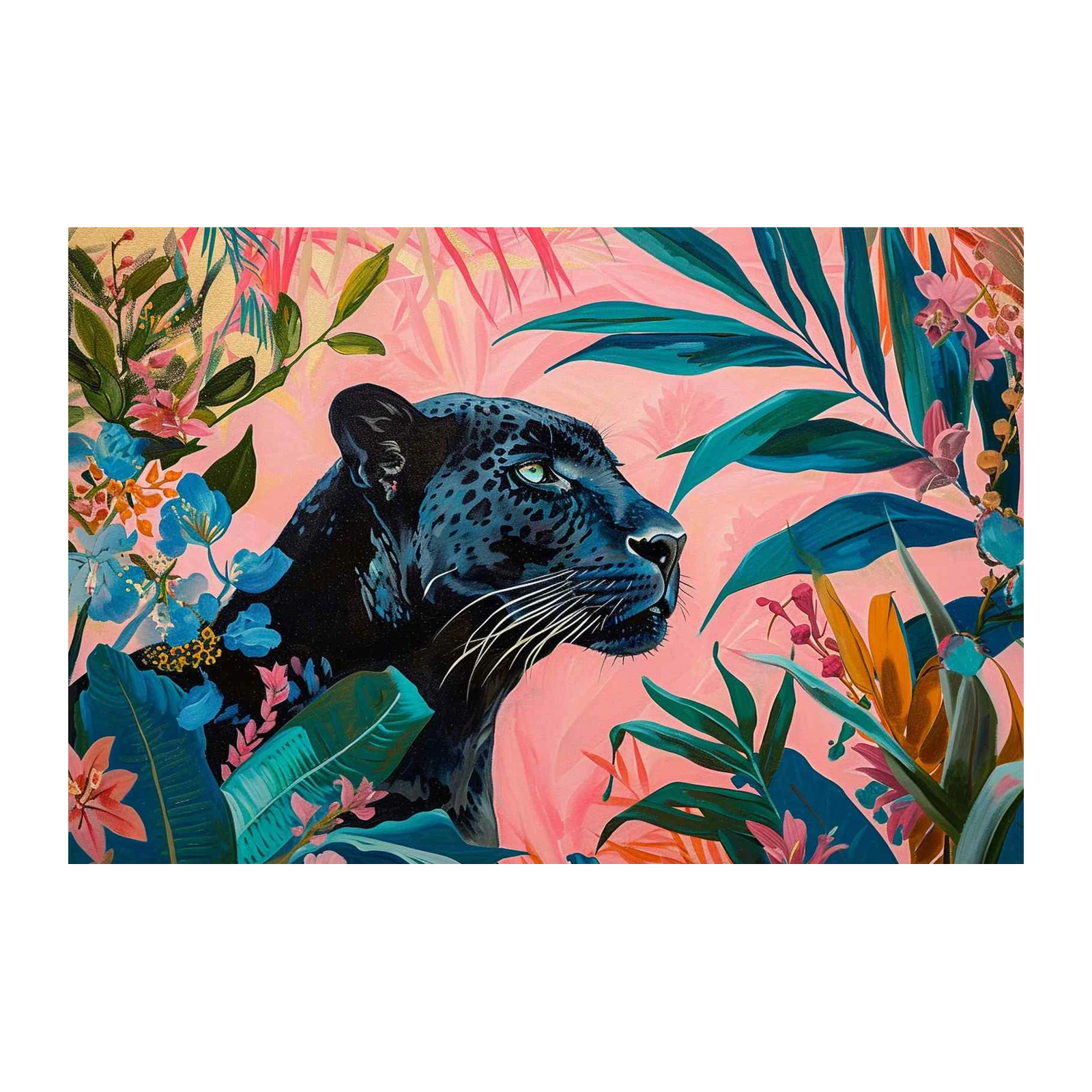 Black Panther Tropical Jungle Wall Art