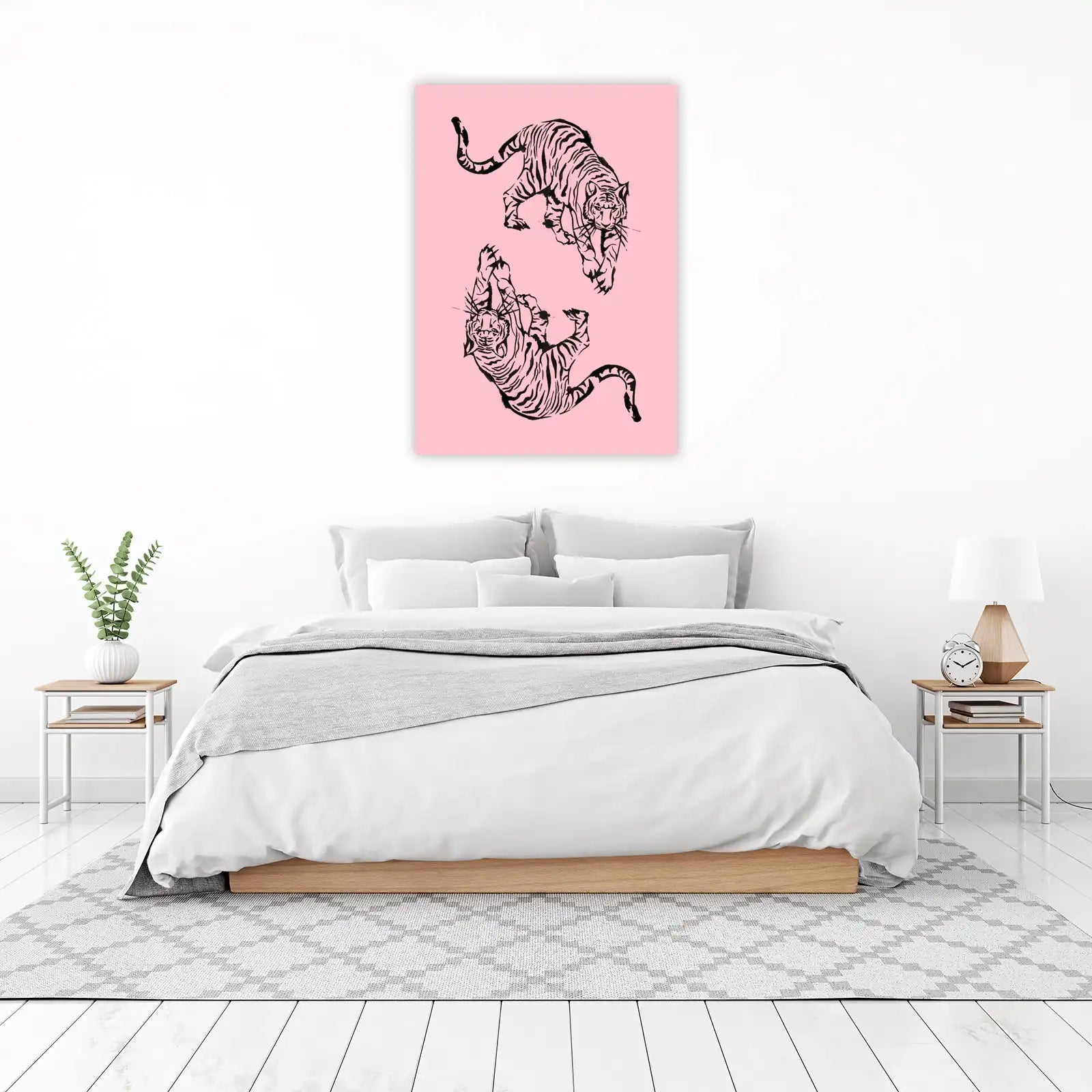 Dynamic Tiger Duo Ink Painting Wall Art