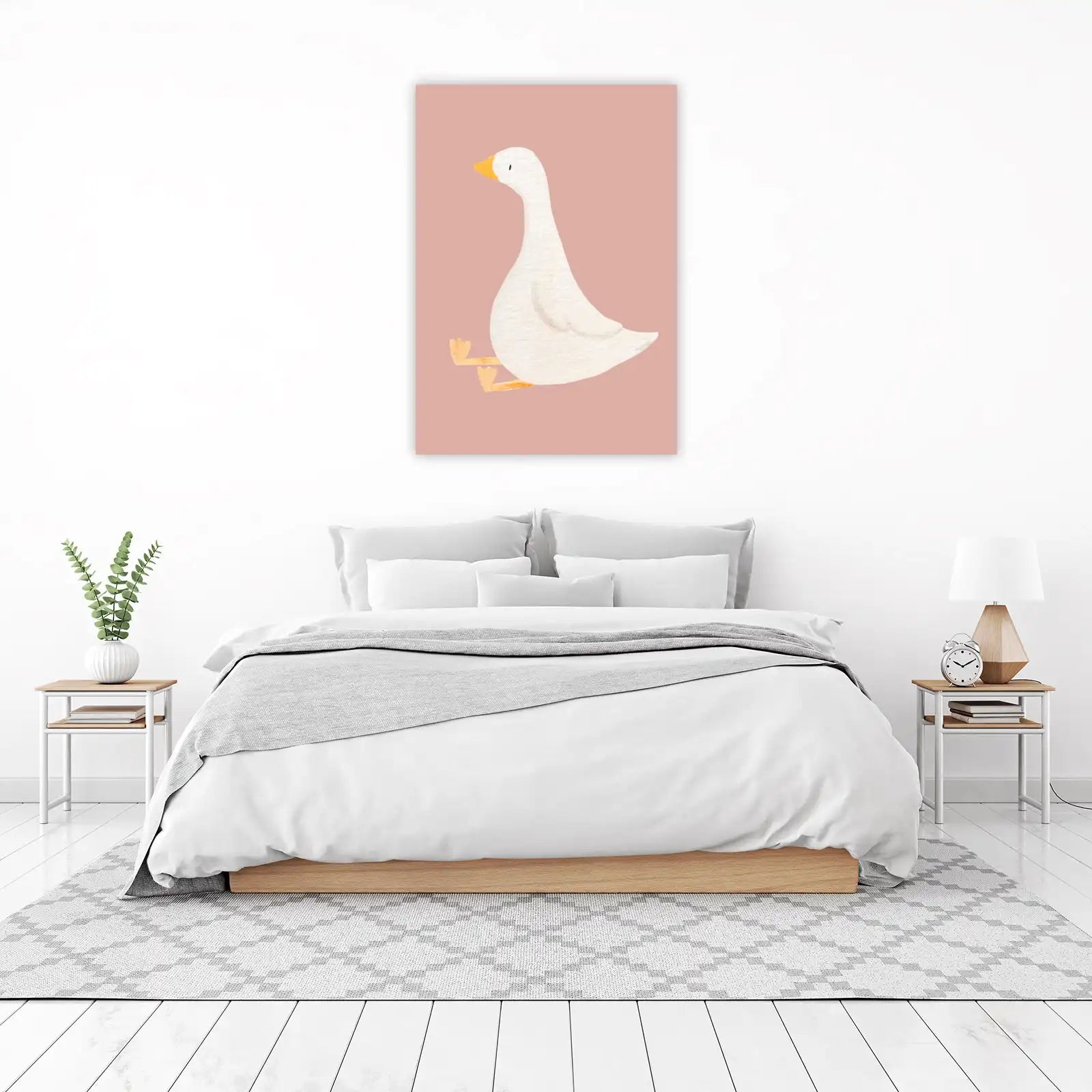 Charming Goose Watercolor Wall Art for Nursery