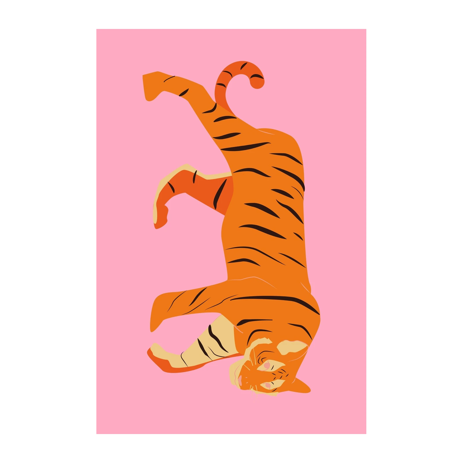 Playful Tiger Mid-Air Wall Art