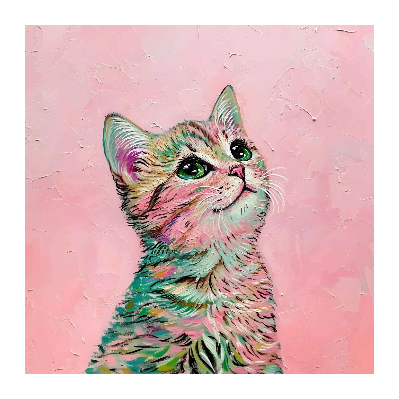 Whimsical Kitten Portrait Wall Art