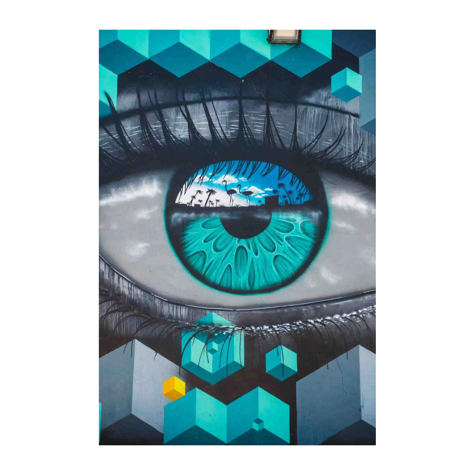 Dreamy Flamingo Eye Modern Abstract Wall Art