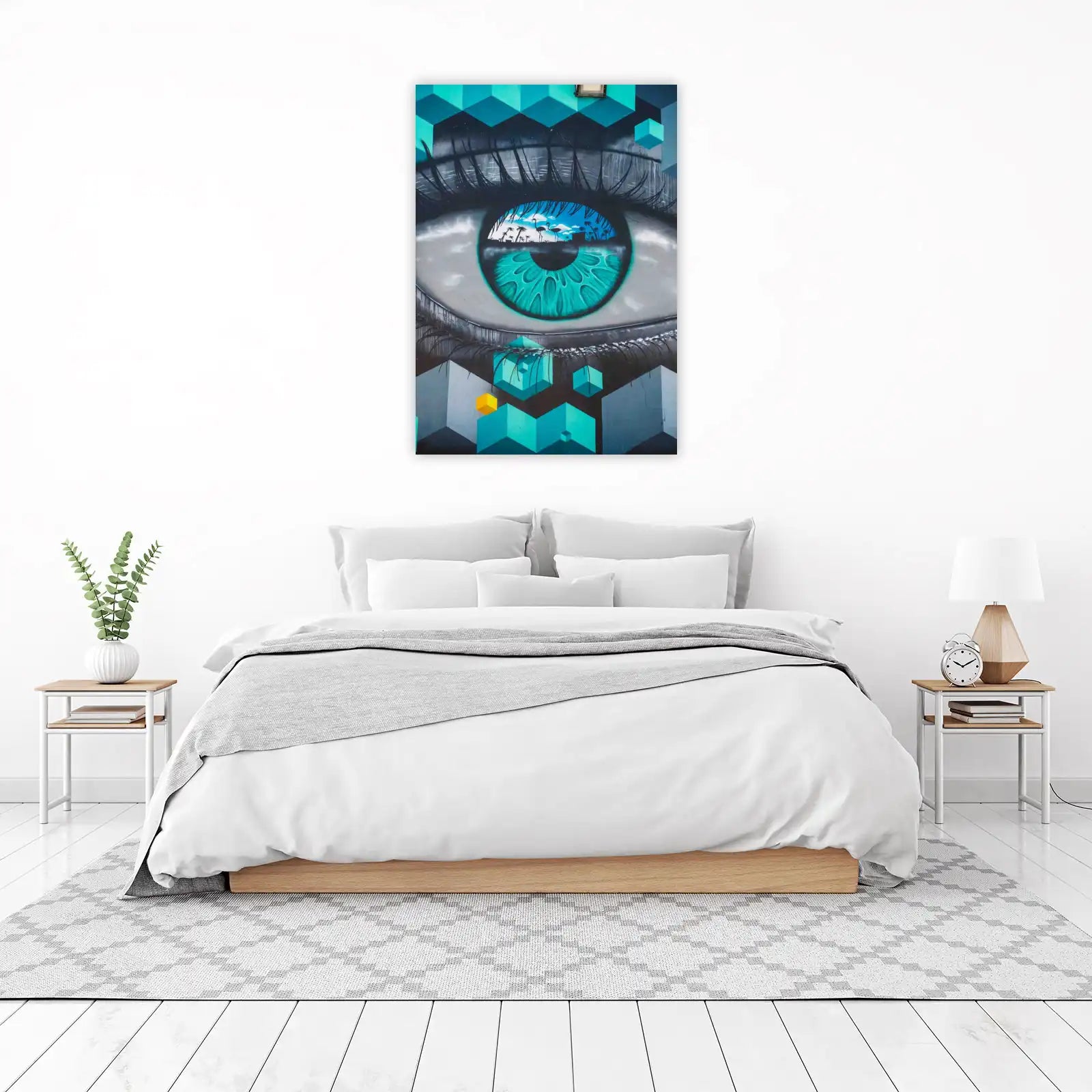 Dreamy Flamingo Eye Modern Abstract Wall Art