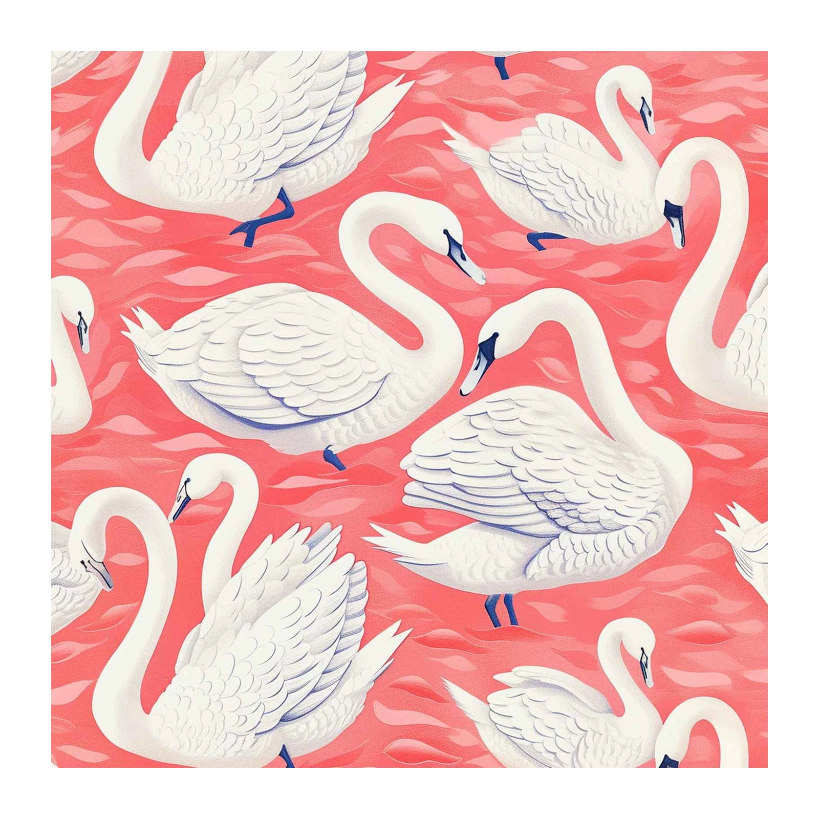 Serene Swan Flock Wall Art