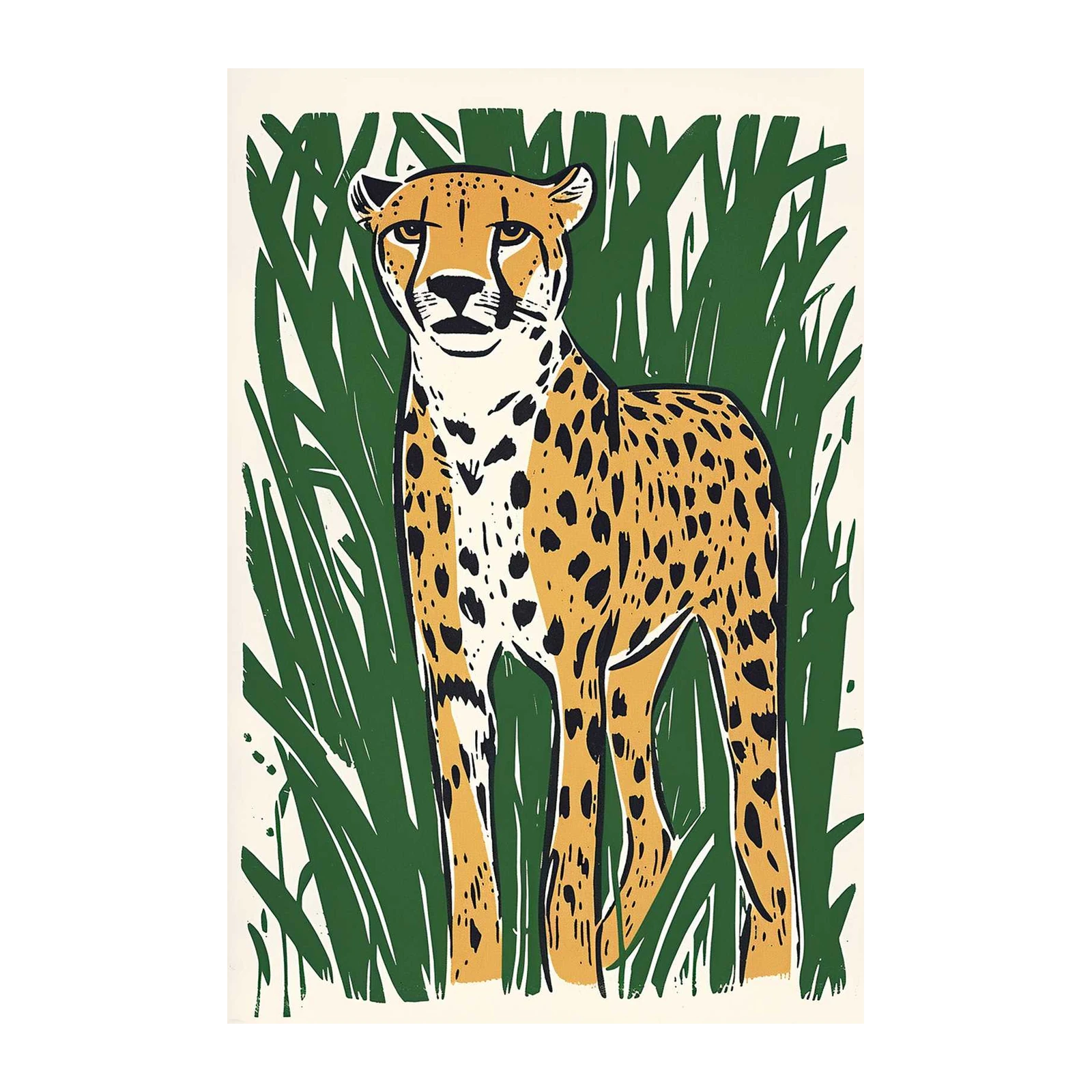 Majestic Cheetah in Lush Grass Wall Art