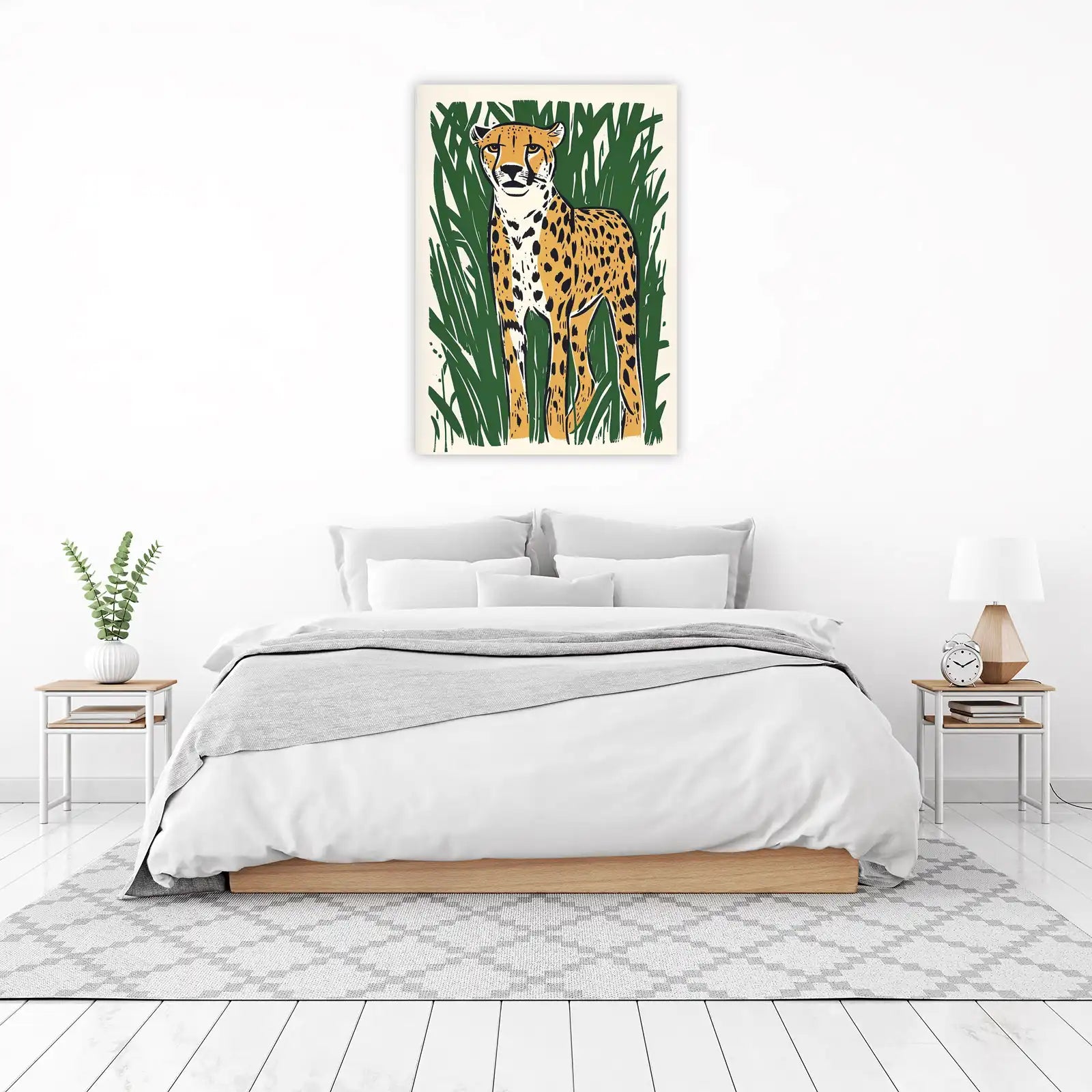 Majestic Cheetah in Lush Grass Wall Art