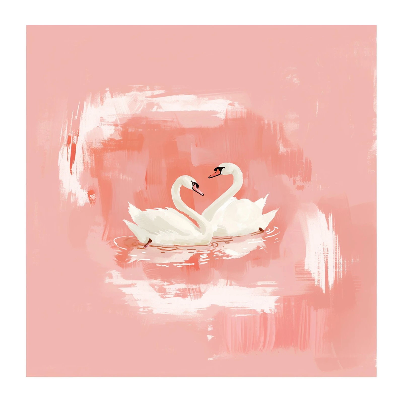 Elegant Swans Love Story Wall Art