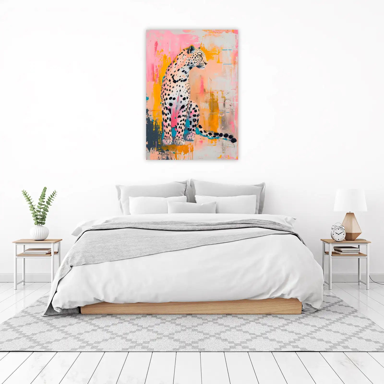 Vibrant Leopard Abstract Art Wall Art