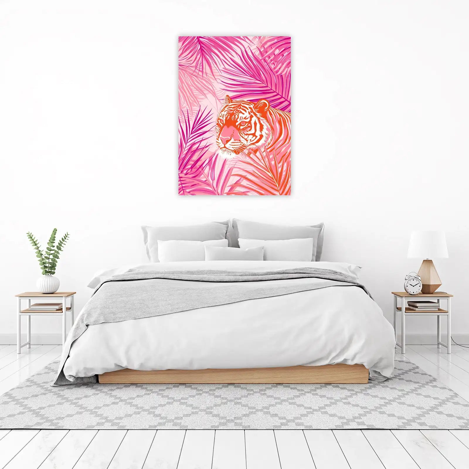 Bold Pink Tiger Jungle Wall Art