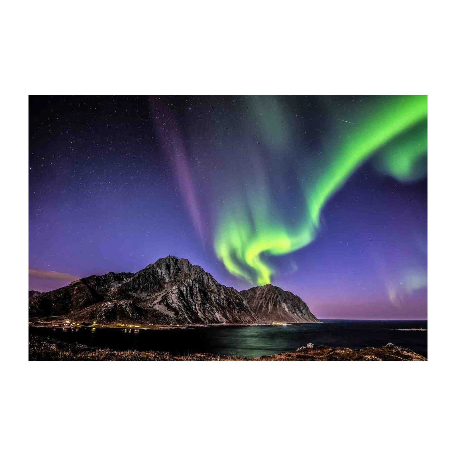 Aurora Borealis Mountains & Sea Wall Art