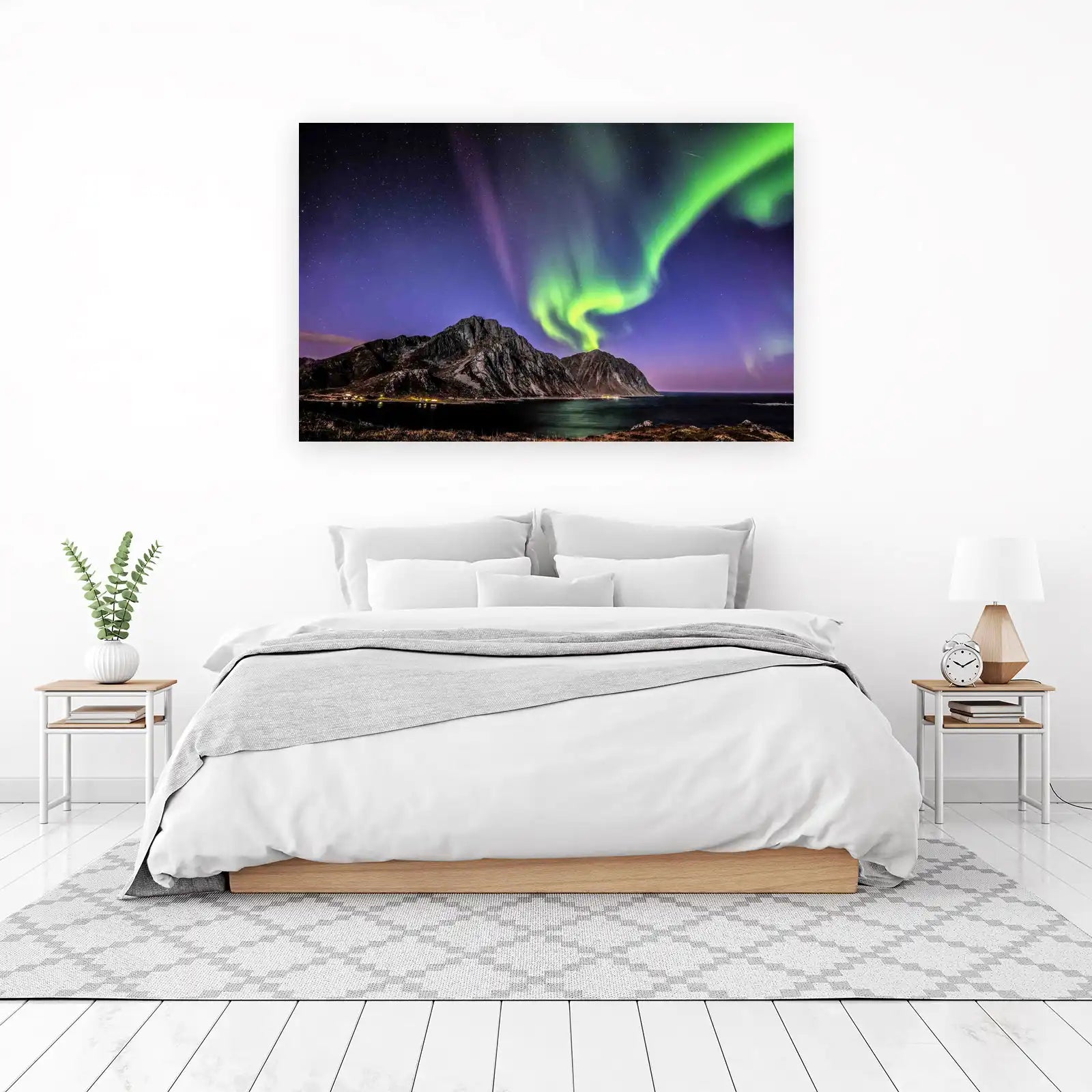 Aurora Borealis Mountains & Sea Wall Art
