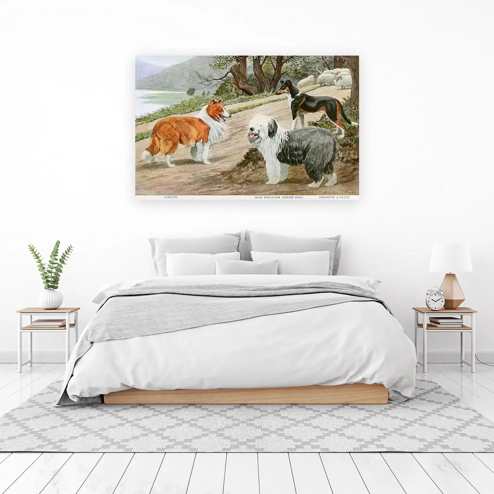 Vintage Dog Breeds Landscape Wall Art