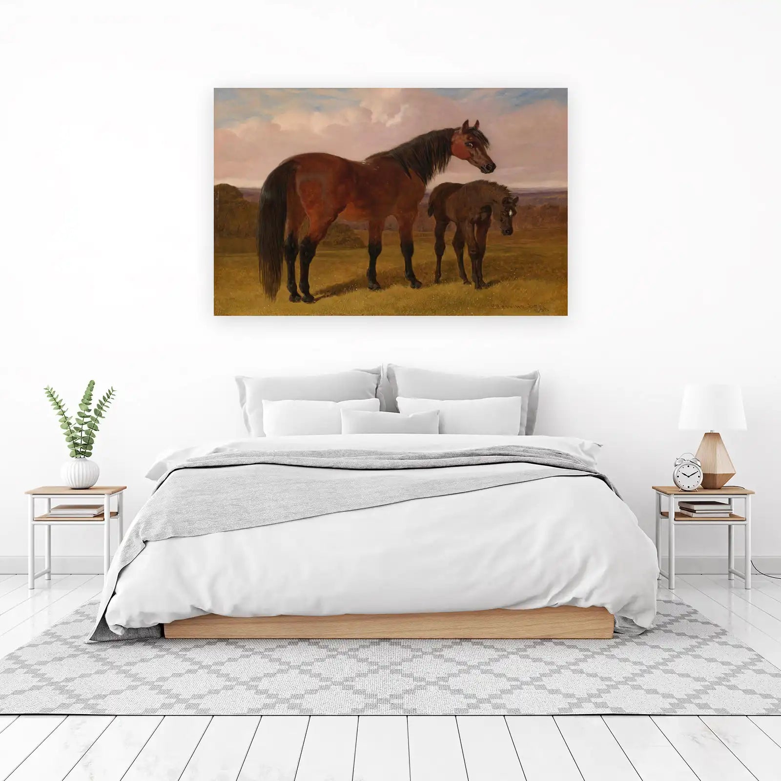Majestic Horse & Foal Pastoral Wall Art
