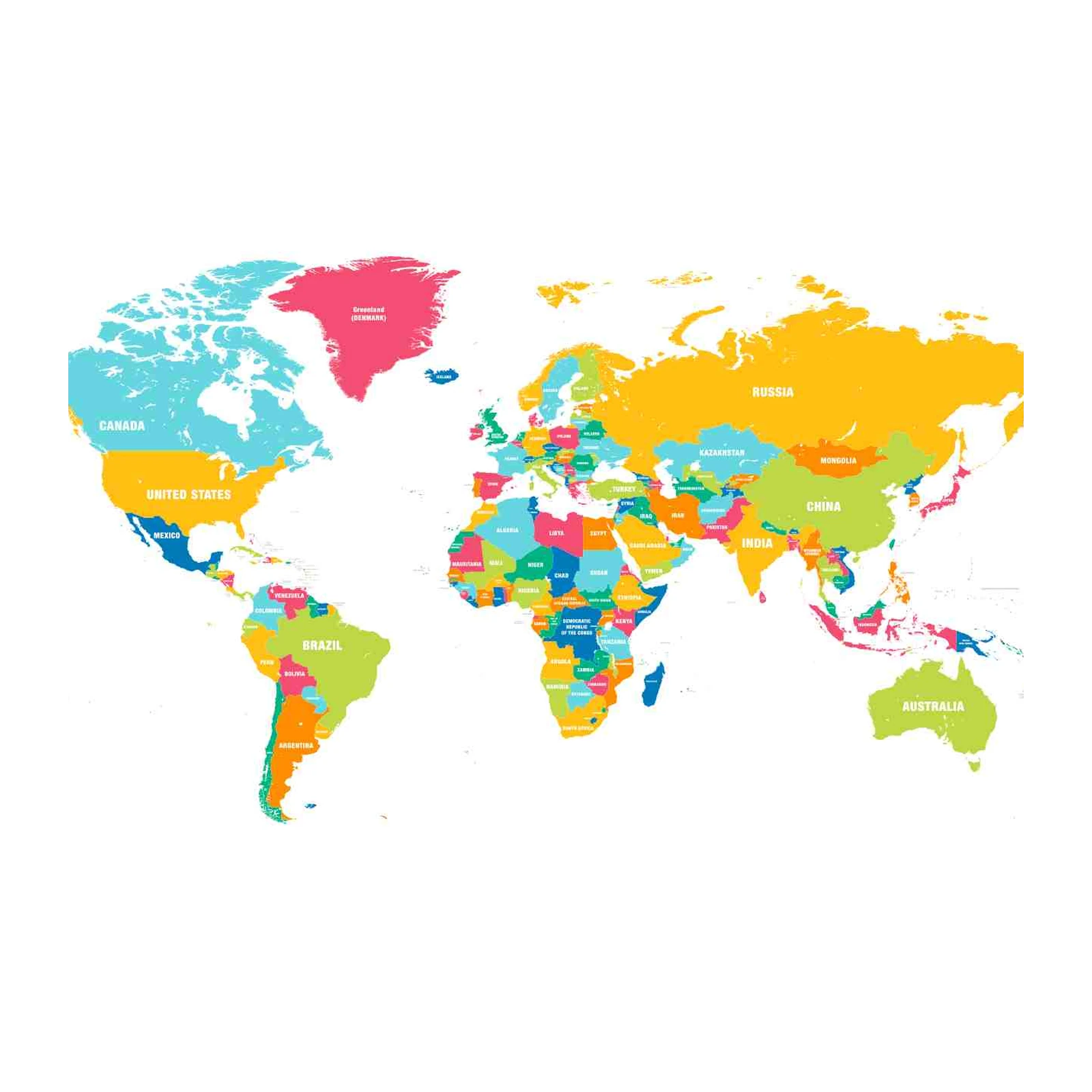 Vibrant World Map Wall Art Wall Art