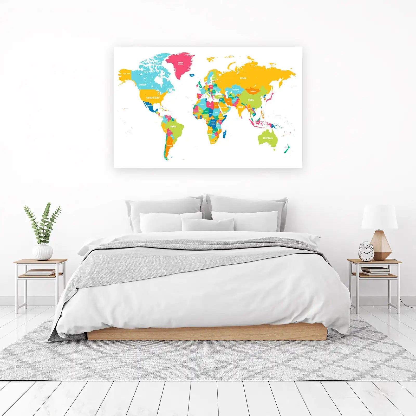 Vibrant World Map Wall Art Wall Art