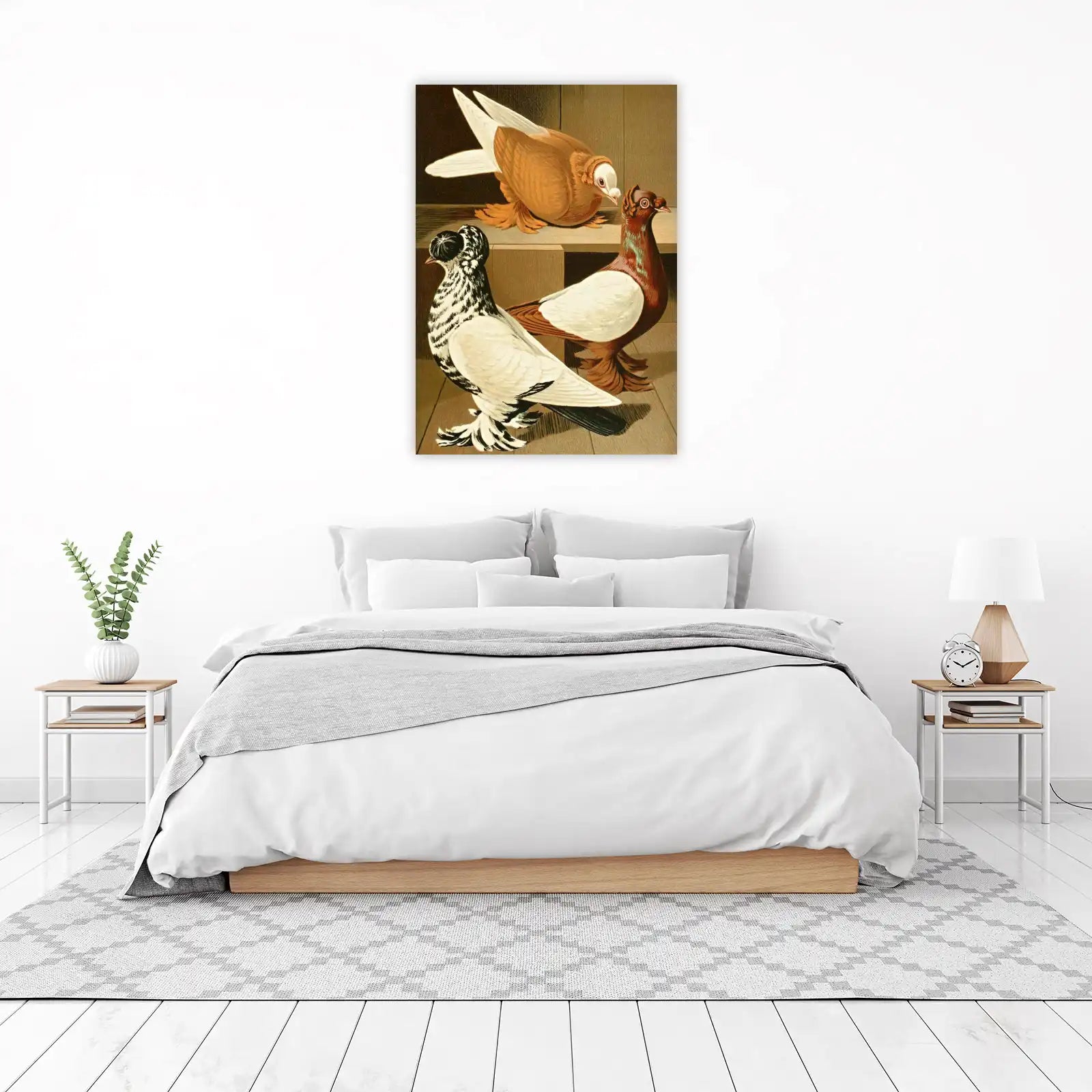 Vintage Pigeon Trio Wall Art