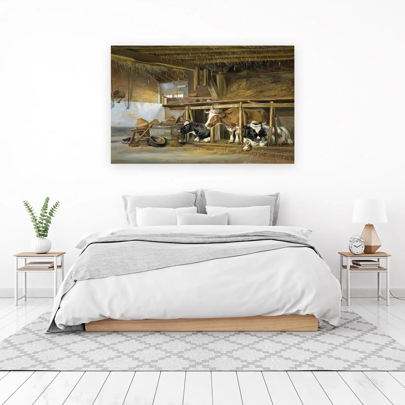 Rustic Barnyard Cows Wall Art