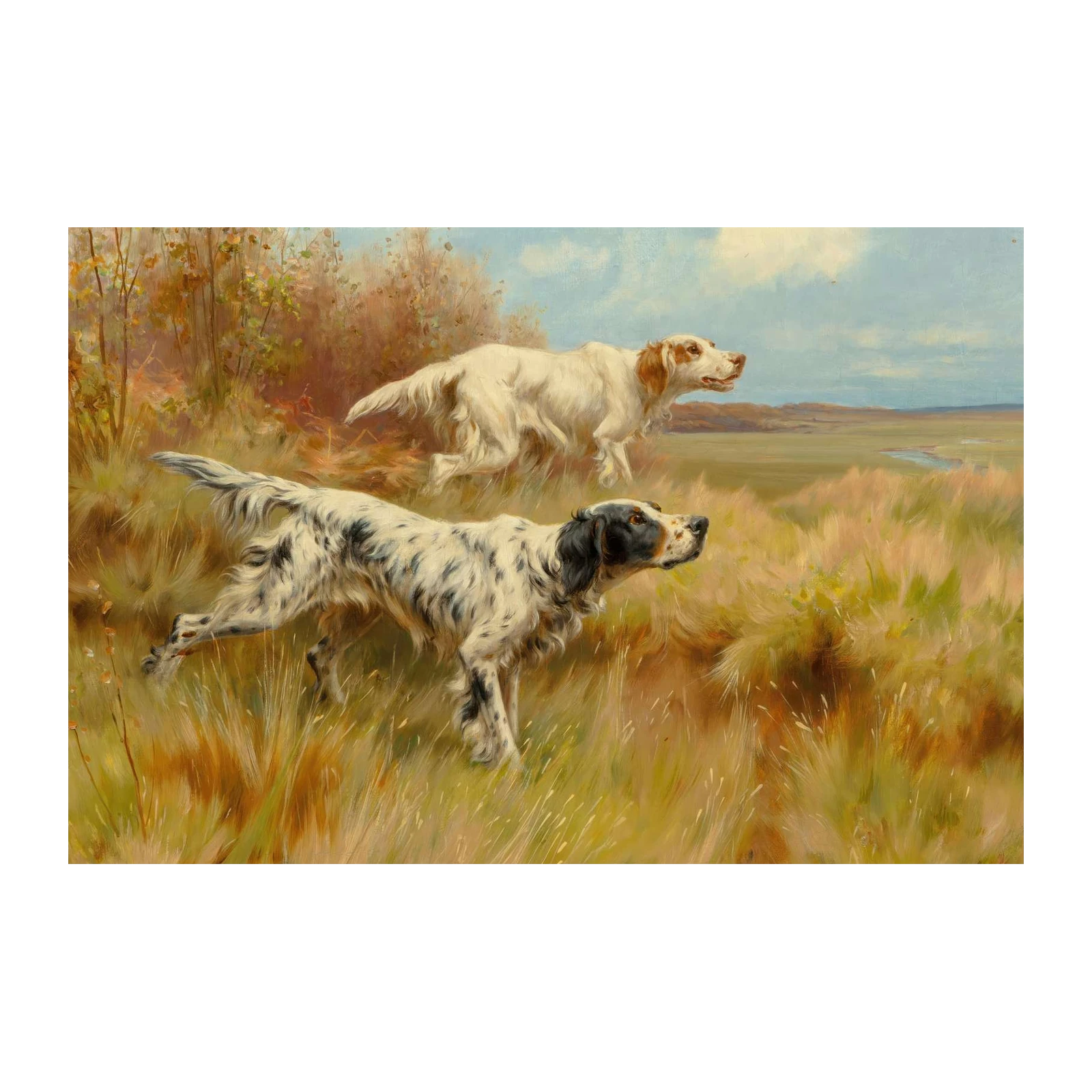 Elegant Setters in Field Wall Art