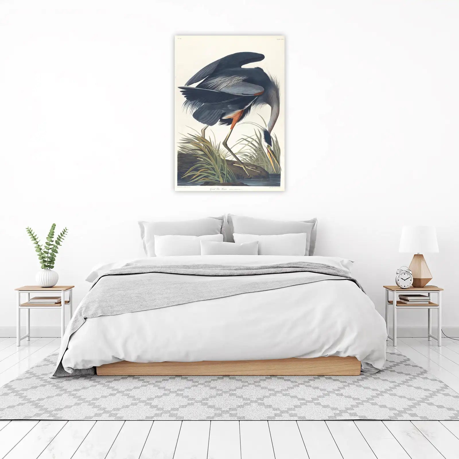 Great Blue Heron Vintage Wildlife Wall Art