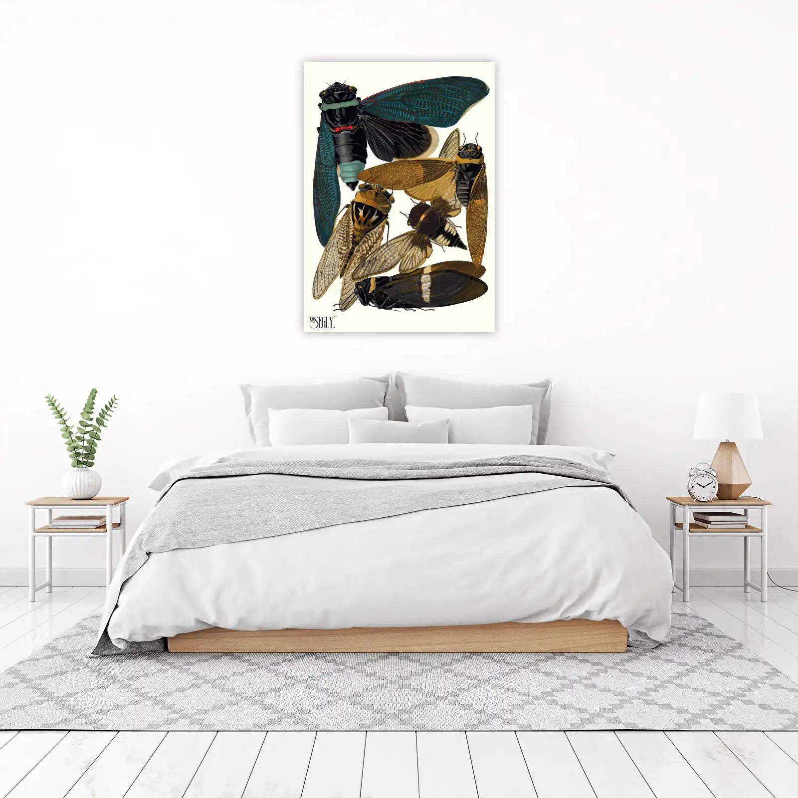 Vintage Cicada Insect Art Wall Art