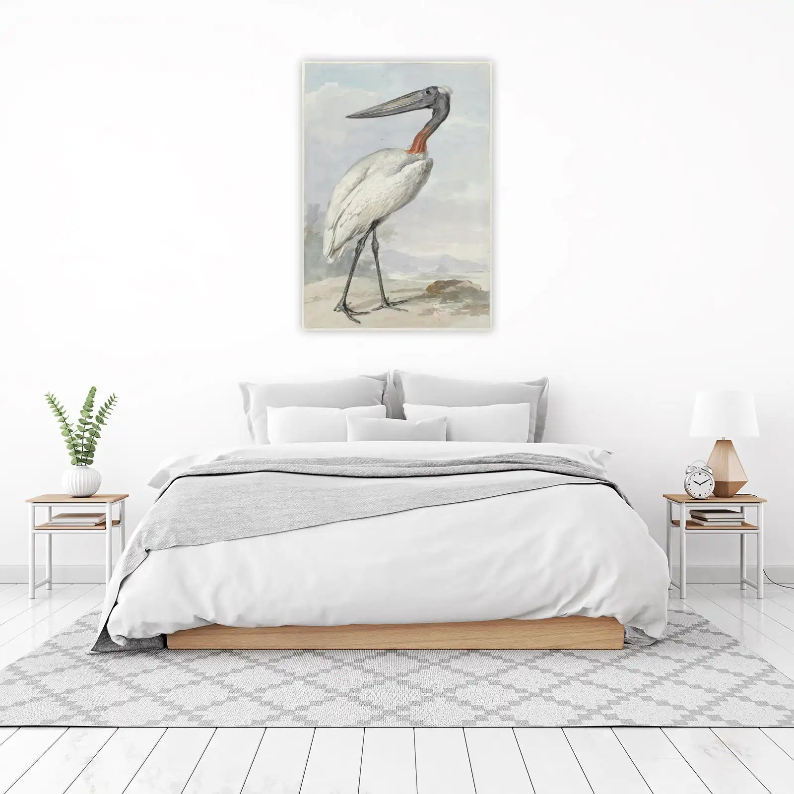 Elegant White Bird Nature Art Wall Art