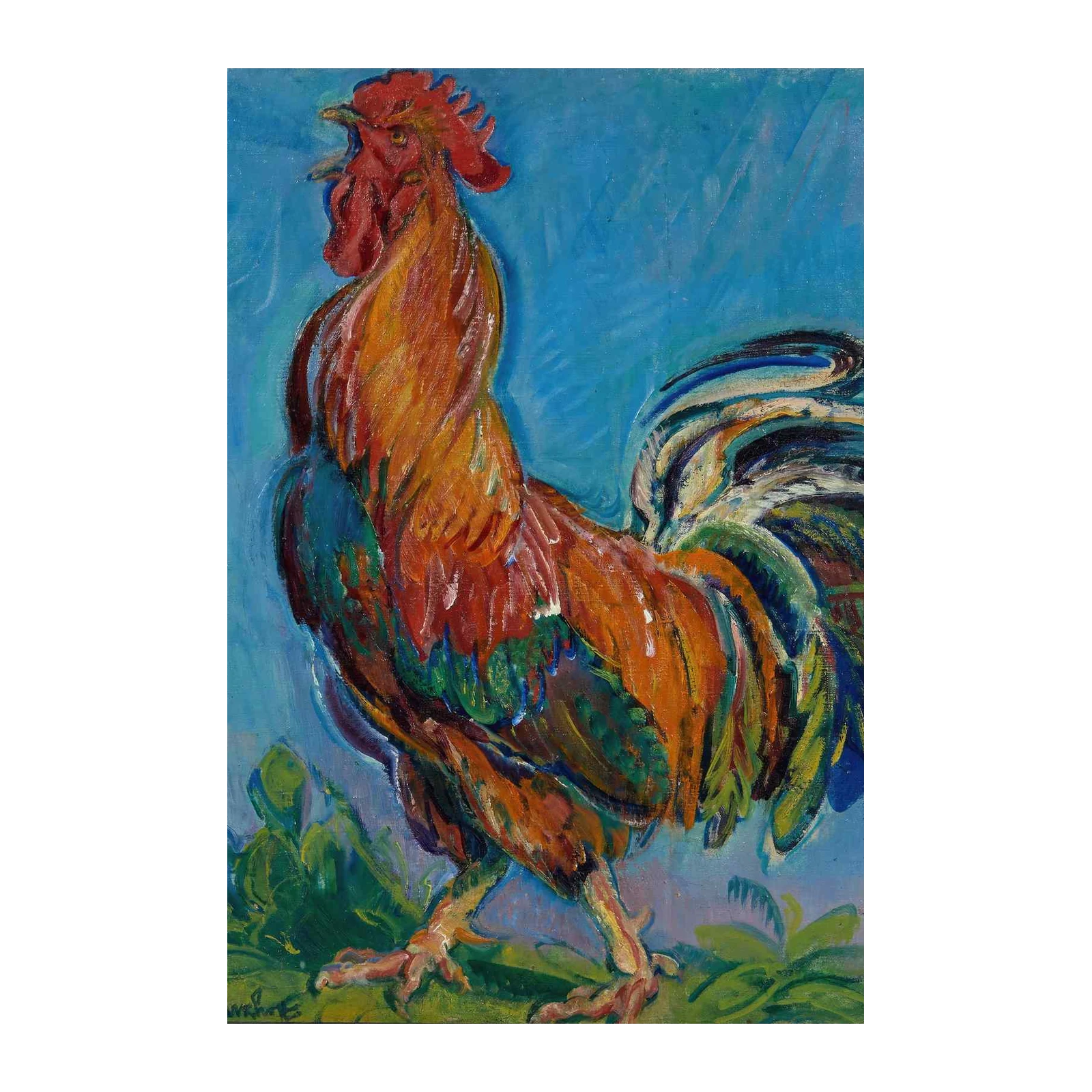 Vibrant Rooster Art Print | Farmhouse & Country Wall Art