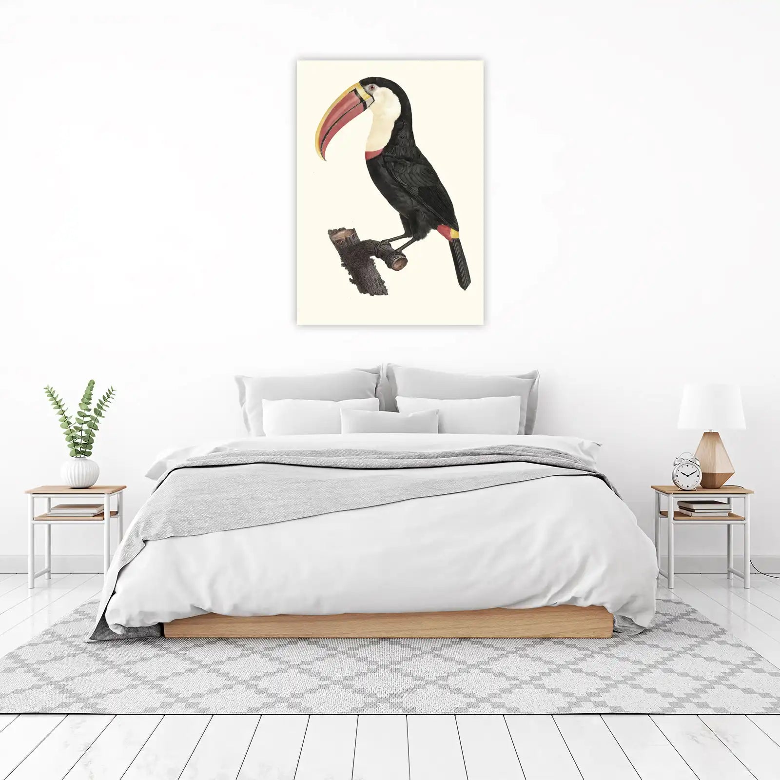 Vibrant Toucan Perched on Branch Wall Art