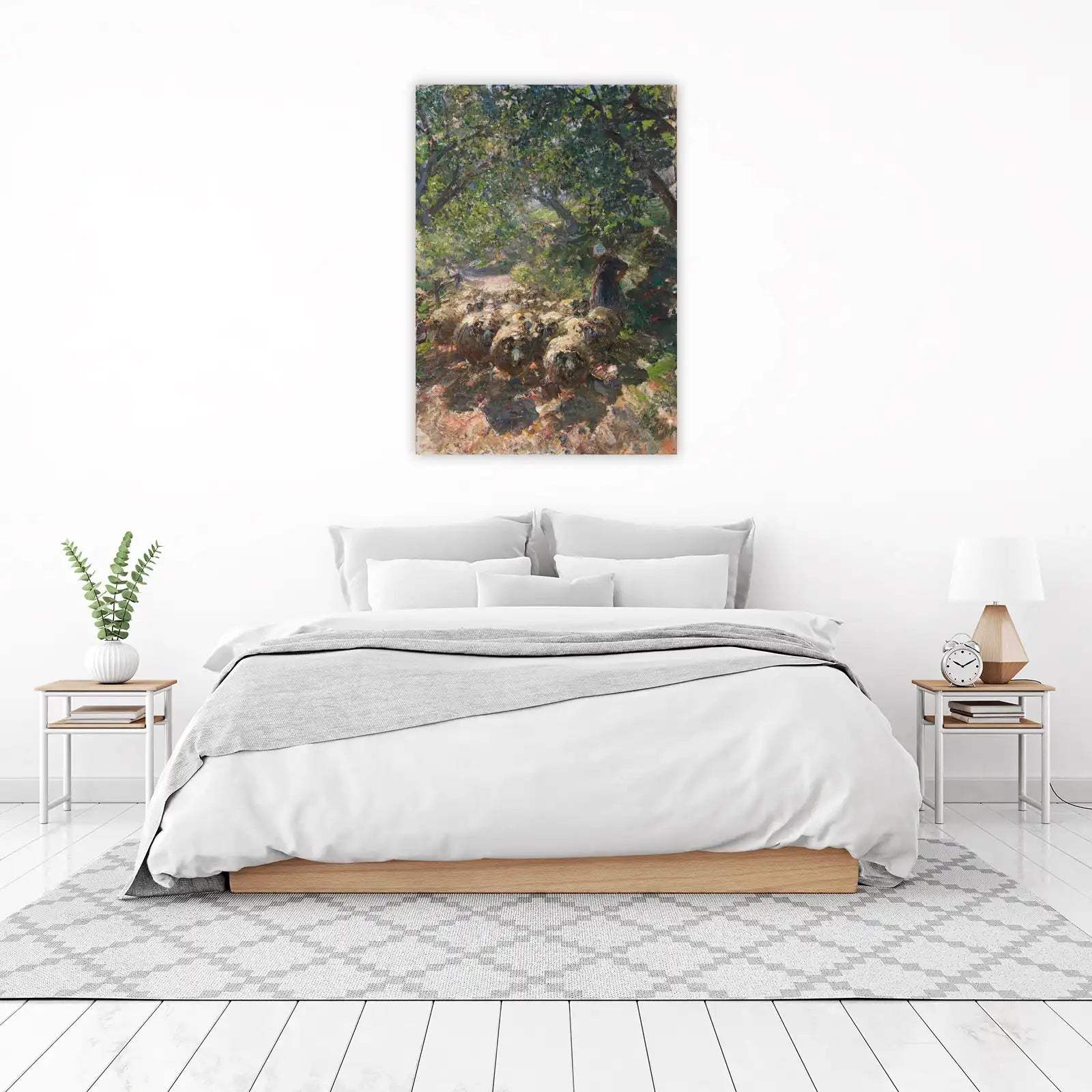 Shepherdess with Sheep Oil Painting Wall Art