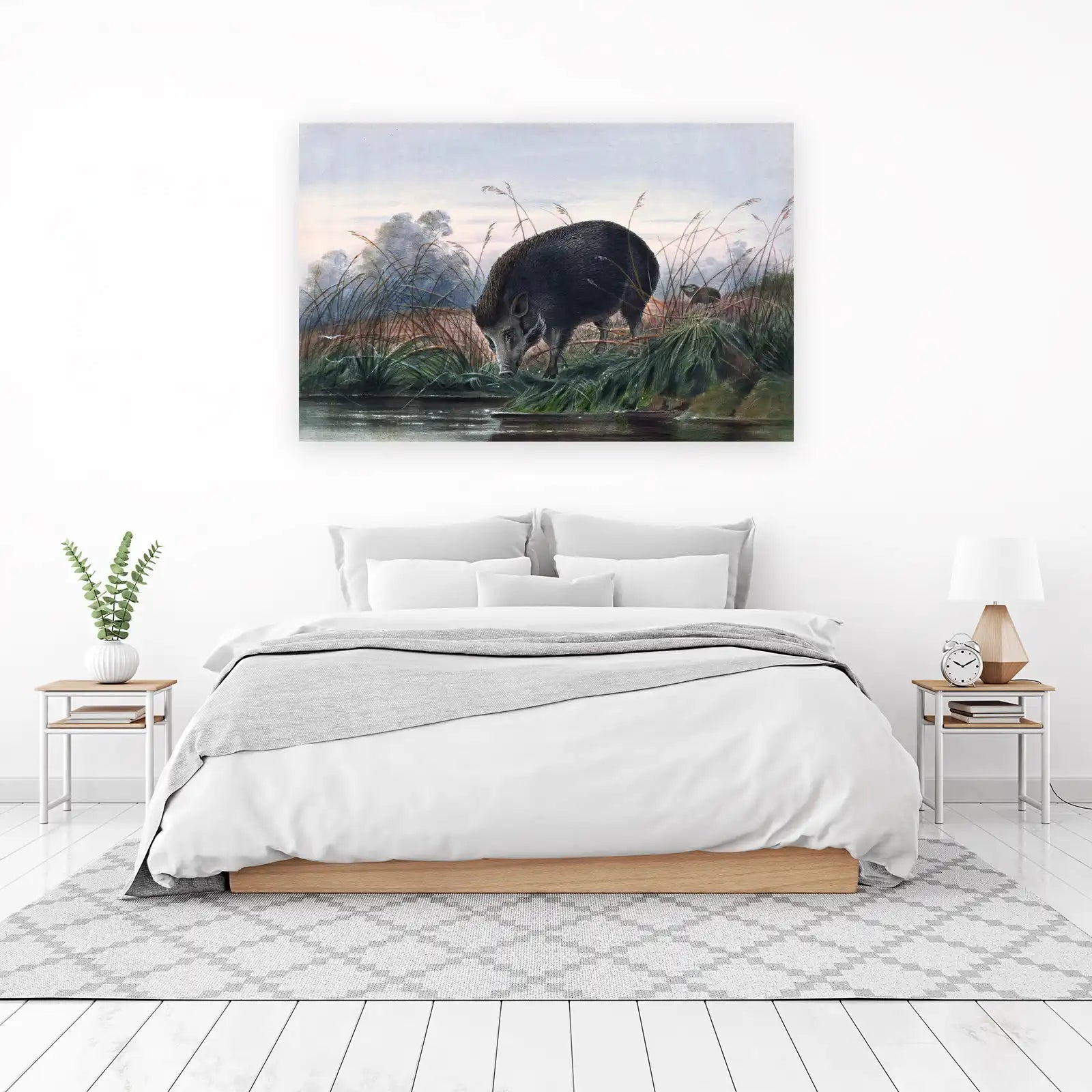 Wild Boar at Water's Edge Wall Art