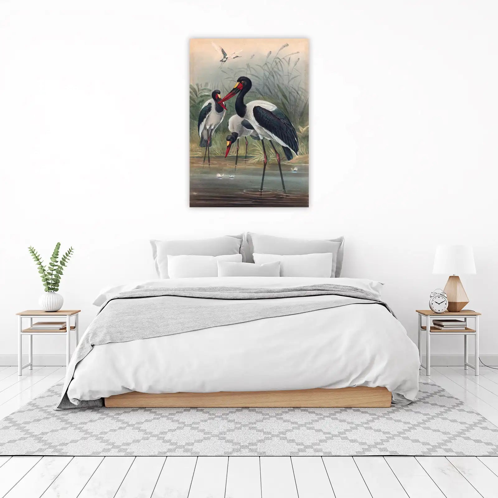 Elegant Saddle-Billed Storks Nature Art Wall Art
