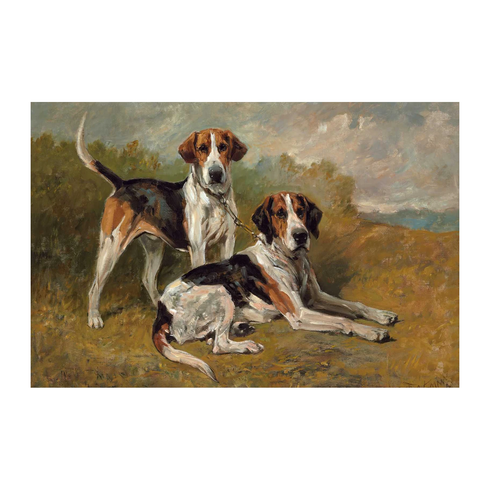 Elegant Hounds Landscape Wall Art
