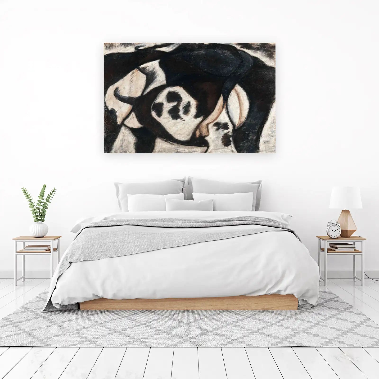 Abstract Cow Portrait Wall Art