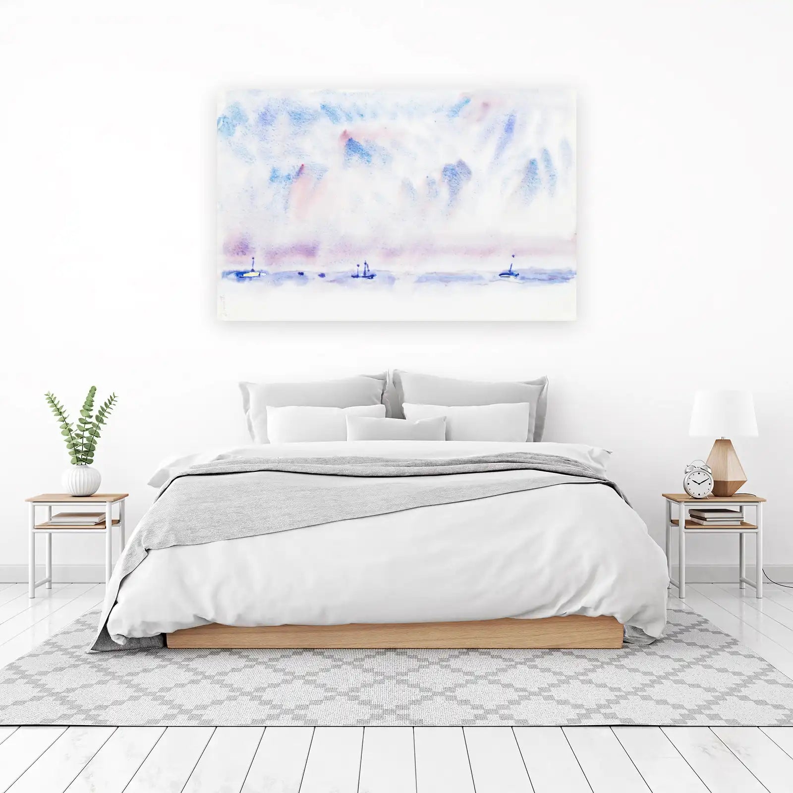 Serene Sailboats Watercolor Wall Art