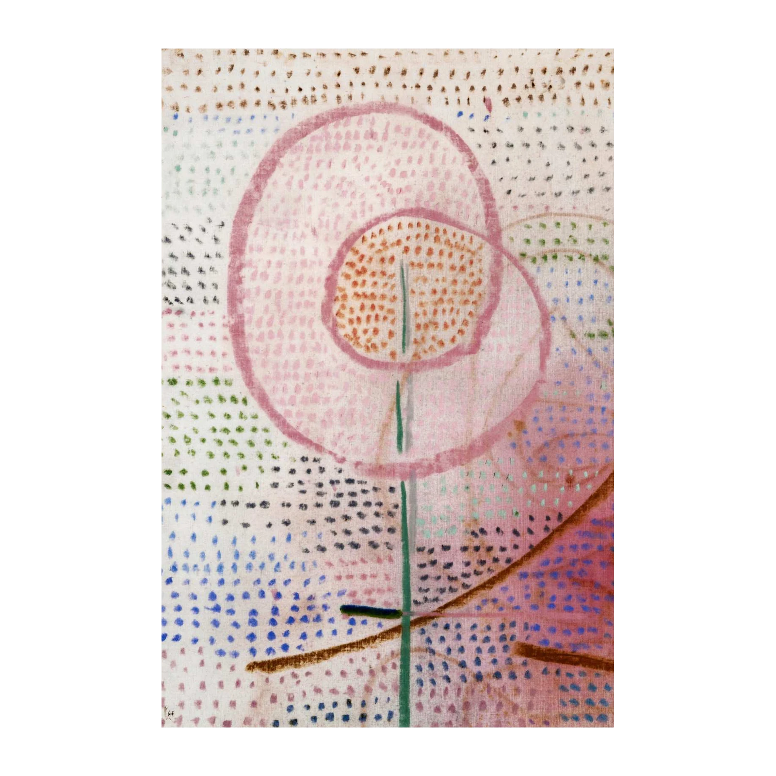 Abstract Floral Dot Art Wall Art