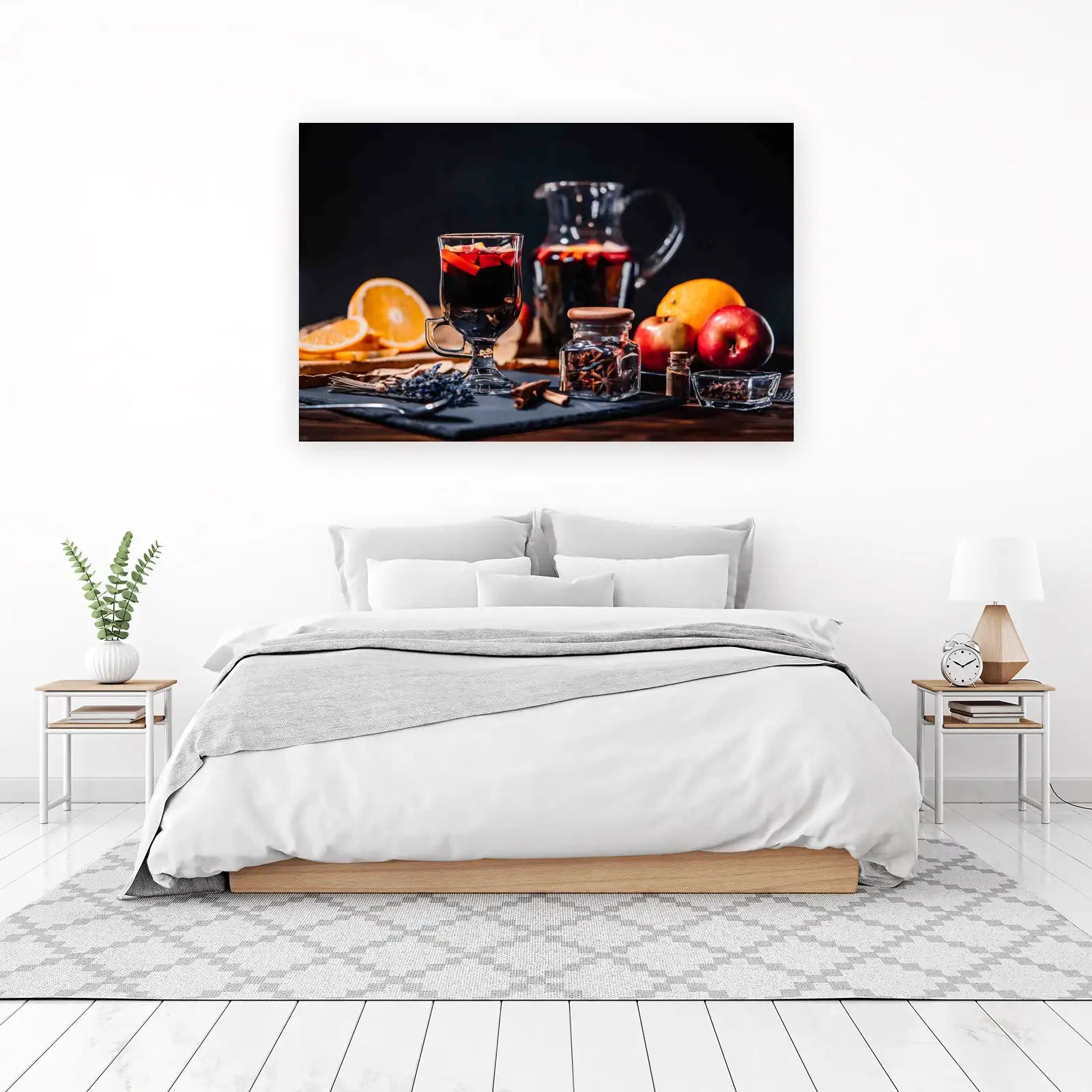 Cozy Mulled Wine Holiday Scene Wall Art