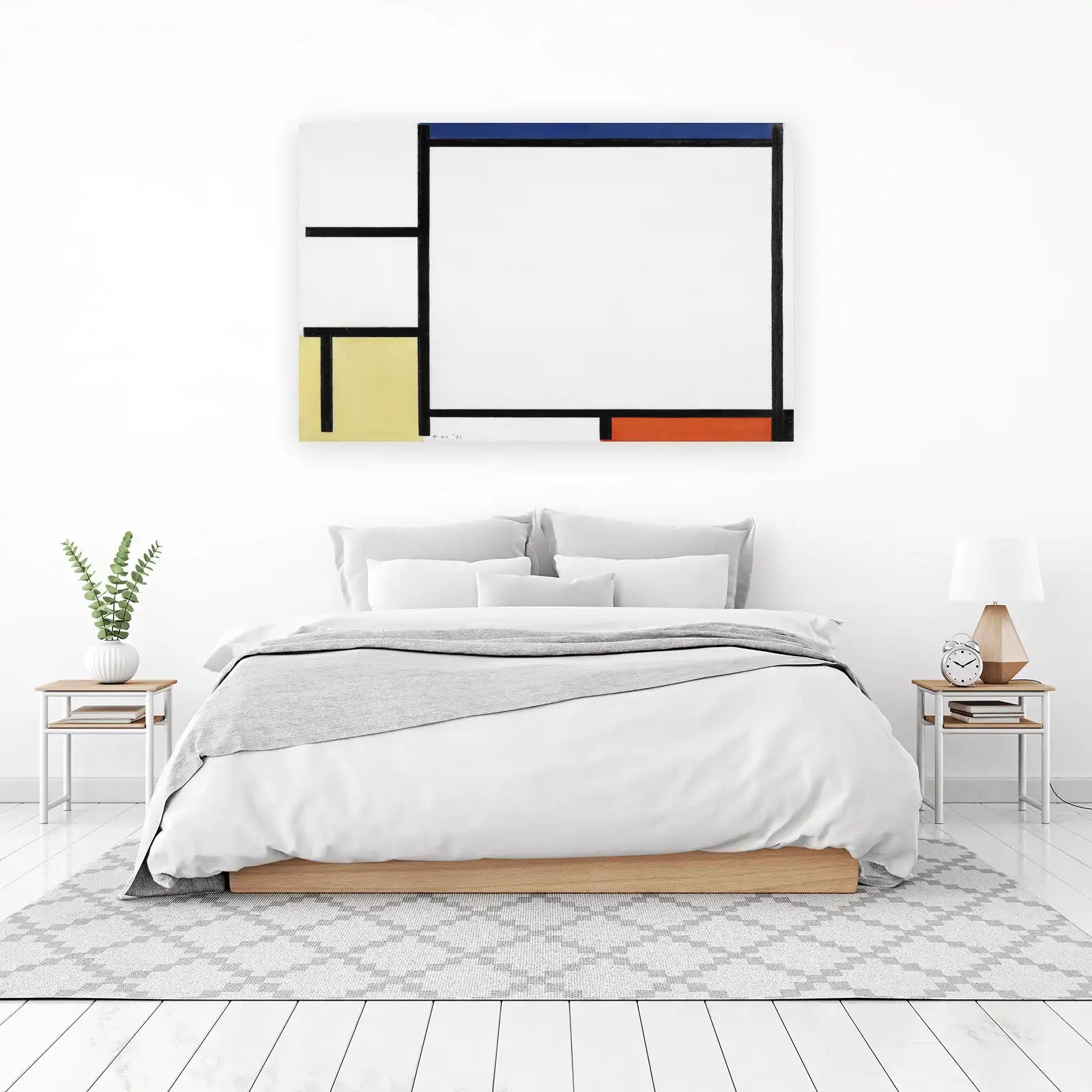 Abstract Geometric Yellow Blue Red Wall Art