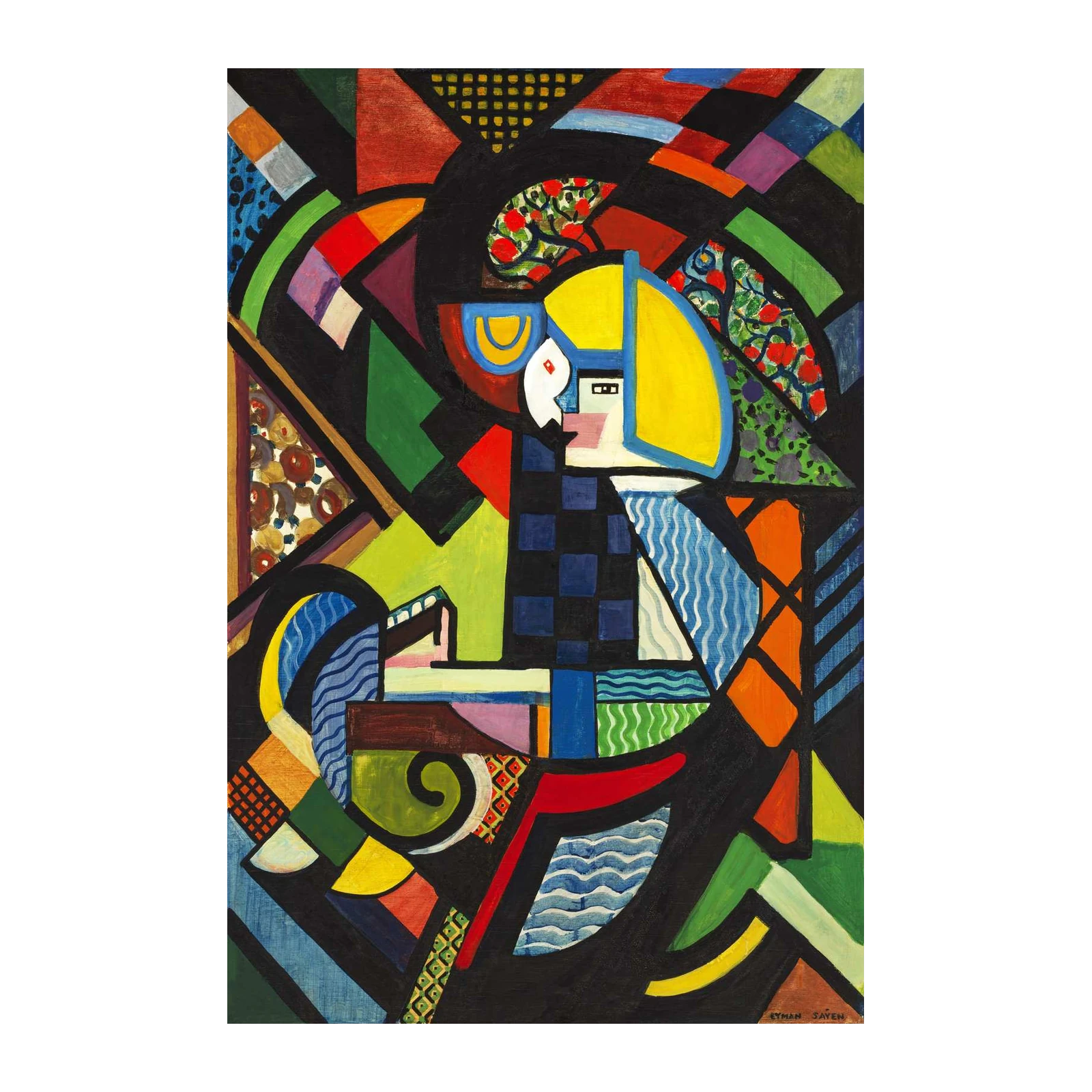 Abstract Cubist Portrait Wall Art